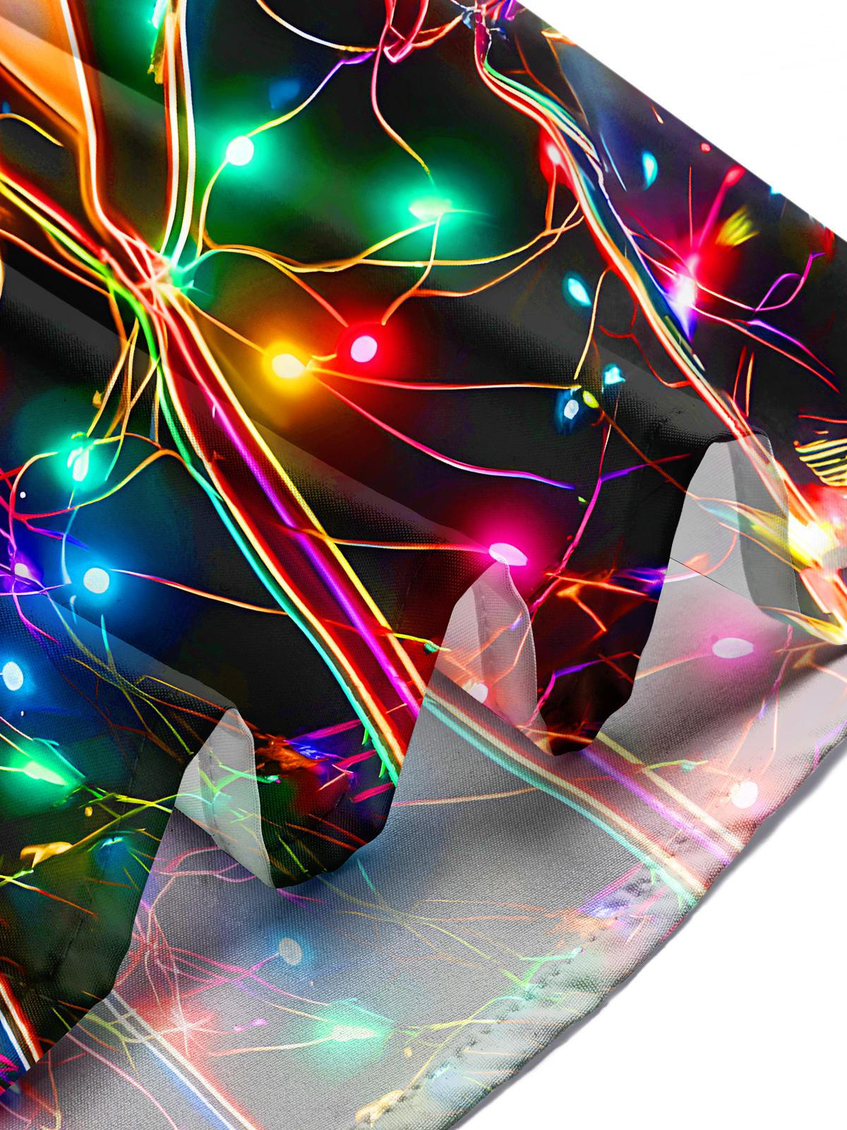 Funny Fairy Lights Gentleman's Bow Tie Xmas Men's Pocket Long Sleeve Shirts