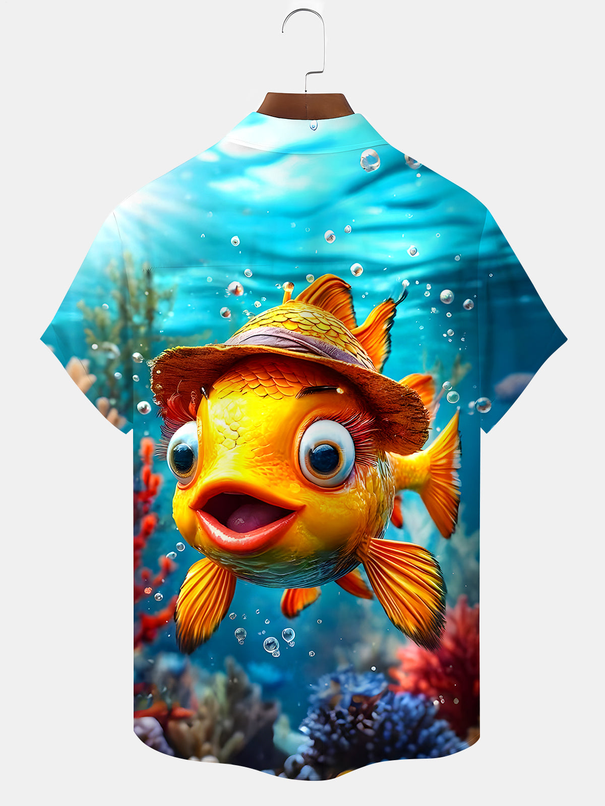 Hawaiian Goldfish Men's Pocket Short Sleeve Shirts