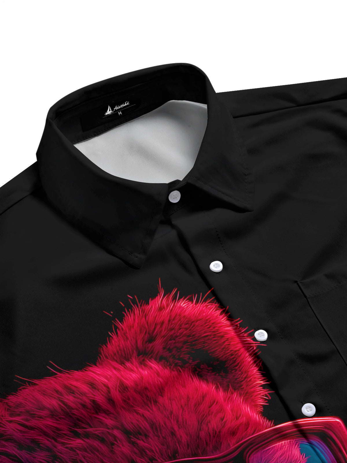 Eyeglass Bear Print Men's Pocket Short Sleeve Shirts