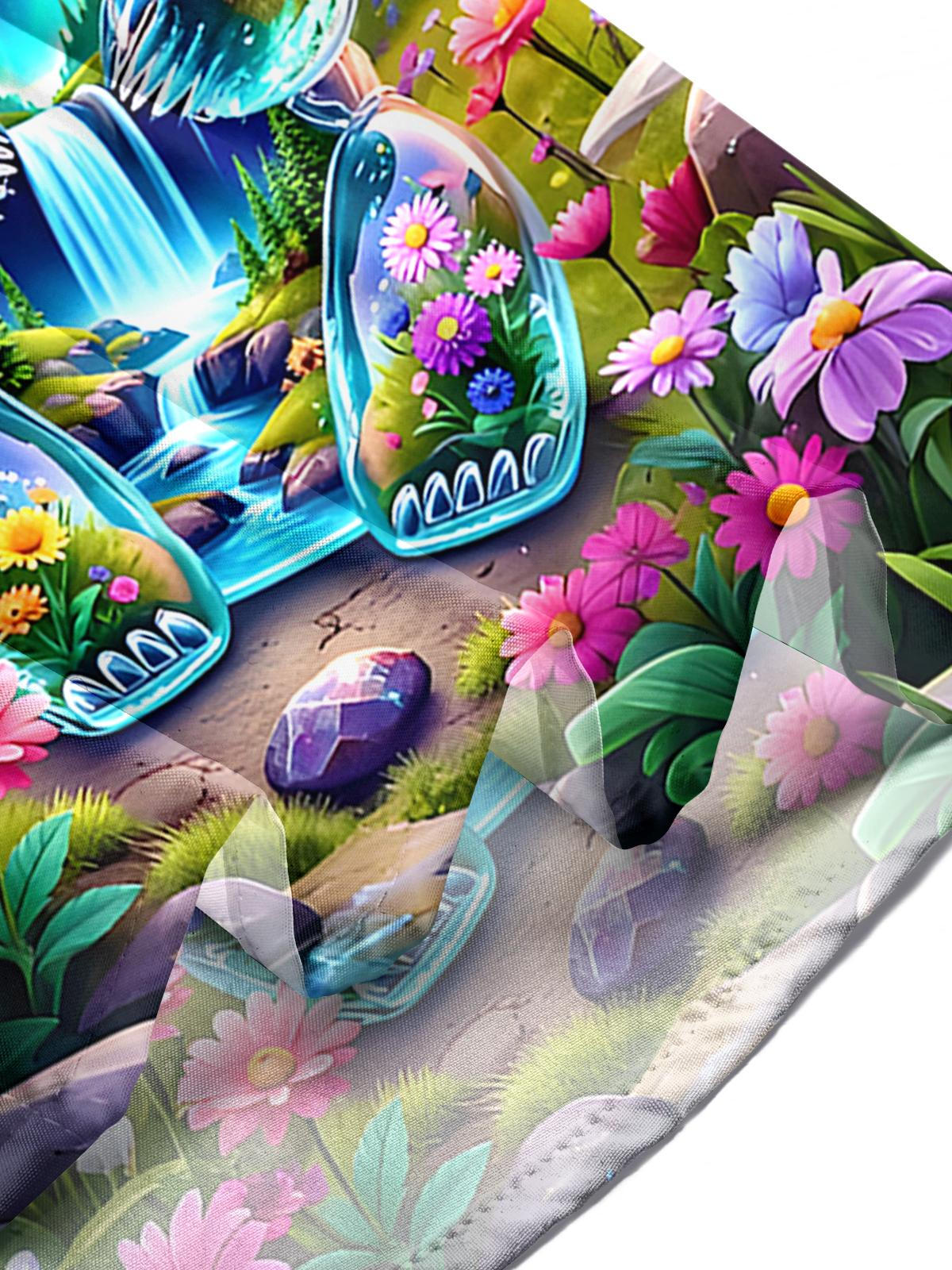 Bear Aurora Forest Men's Pocket Short Sleeve Shirts