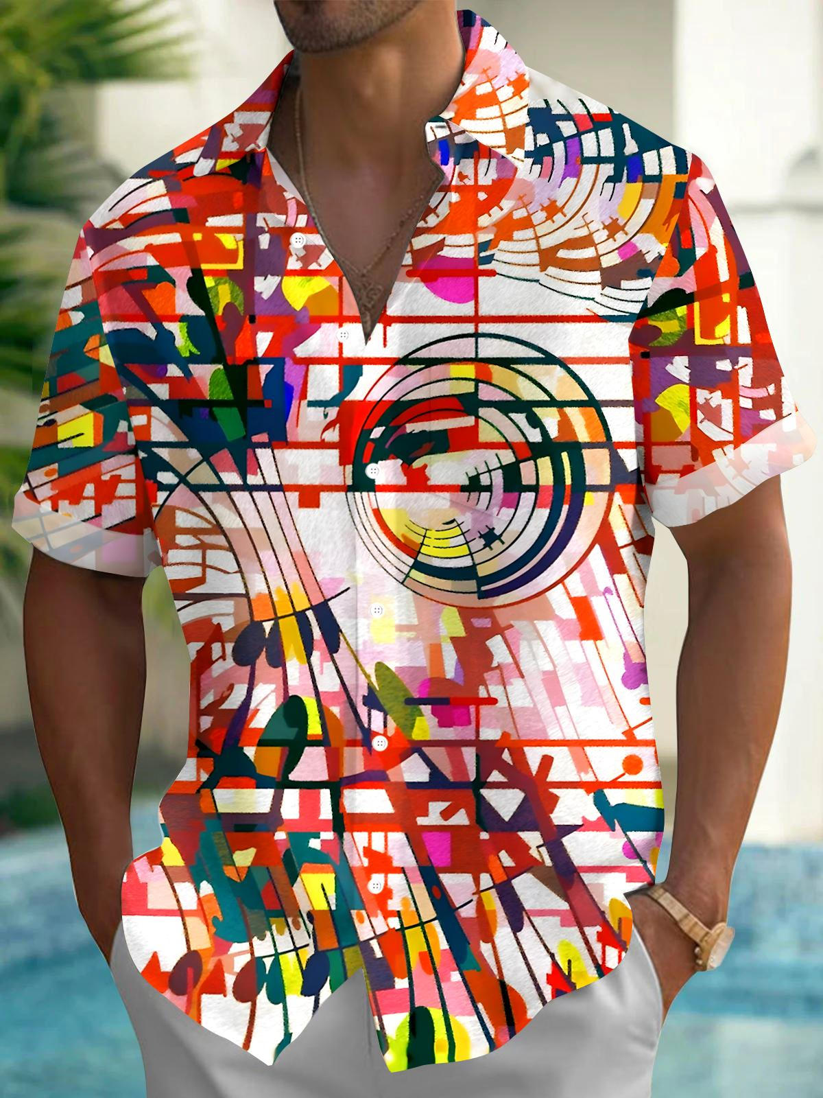 Tie Dye Men's Pocket Short Sleeve Shirts