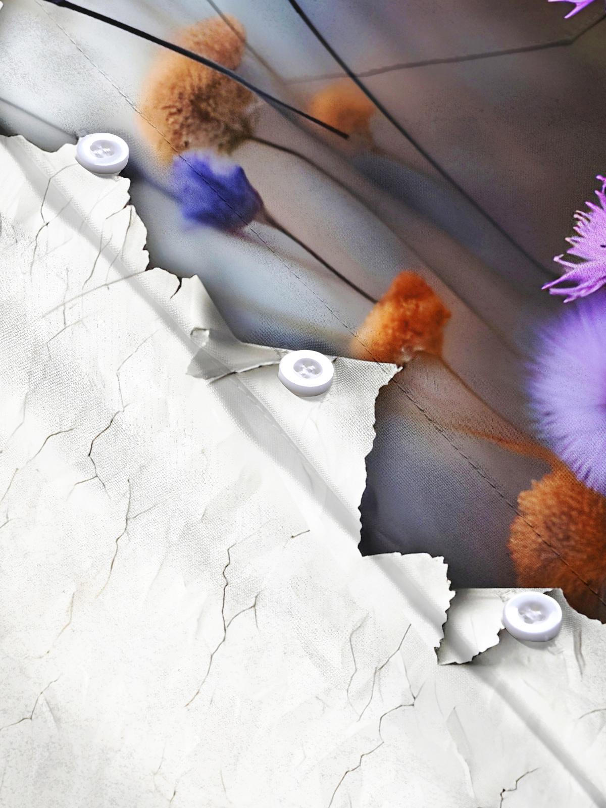 Torn Old Paper With Wildflowers Men's Pocket Short Sleeve Shirts