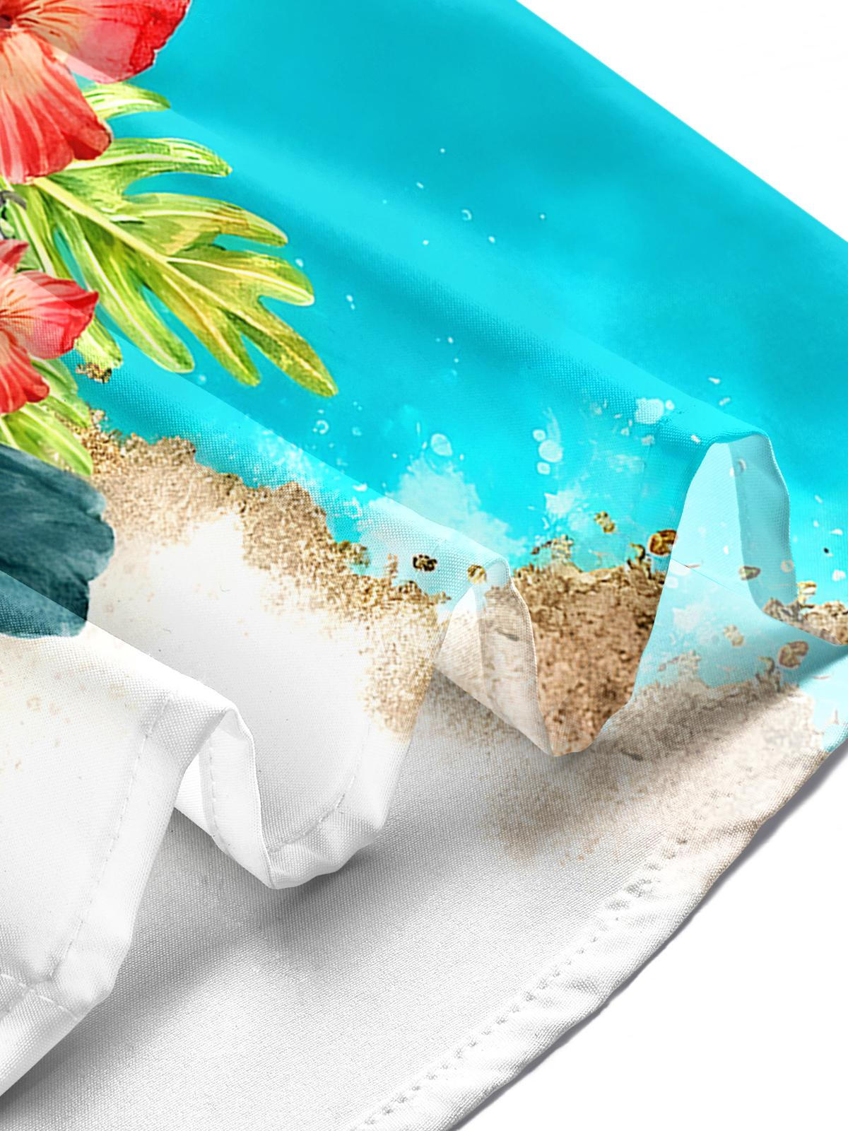 Hawaiian Parrot Floral Men's Pocket Short Sleeve Shirts