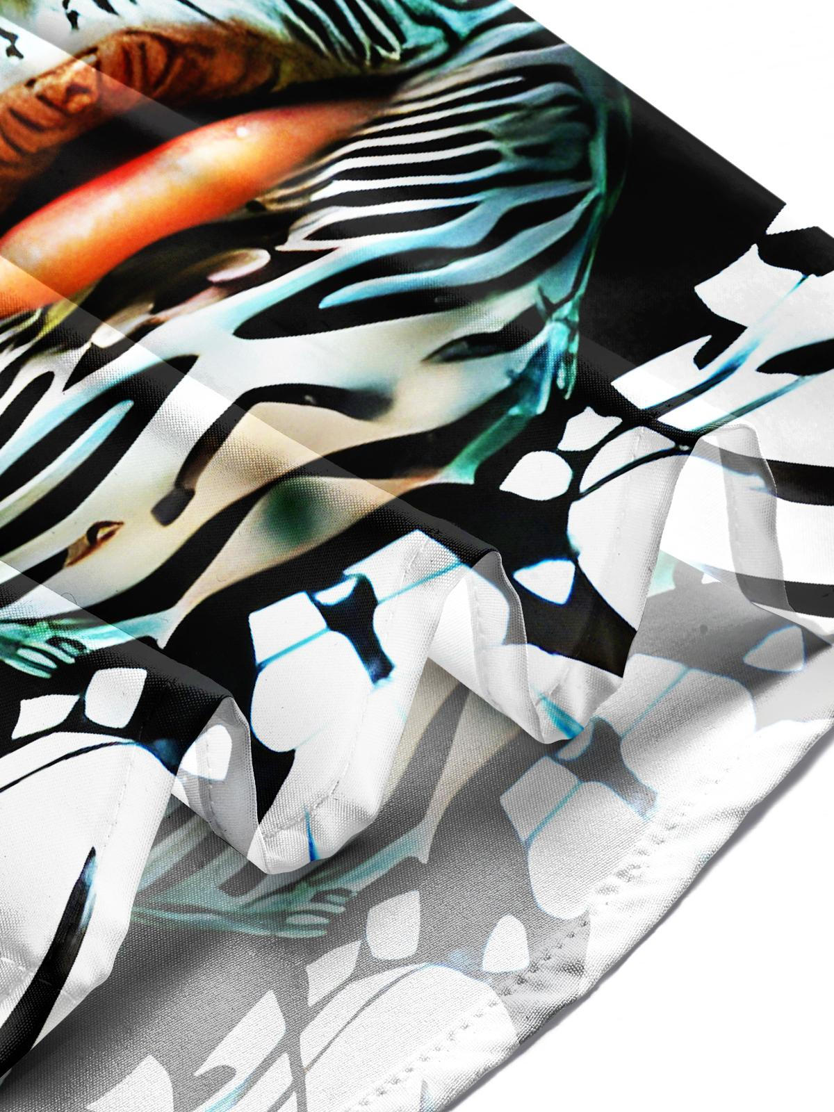 Fun Art Abstract Face Textures Men's Pocket Short Sleeve Shirts