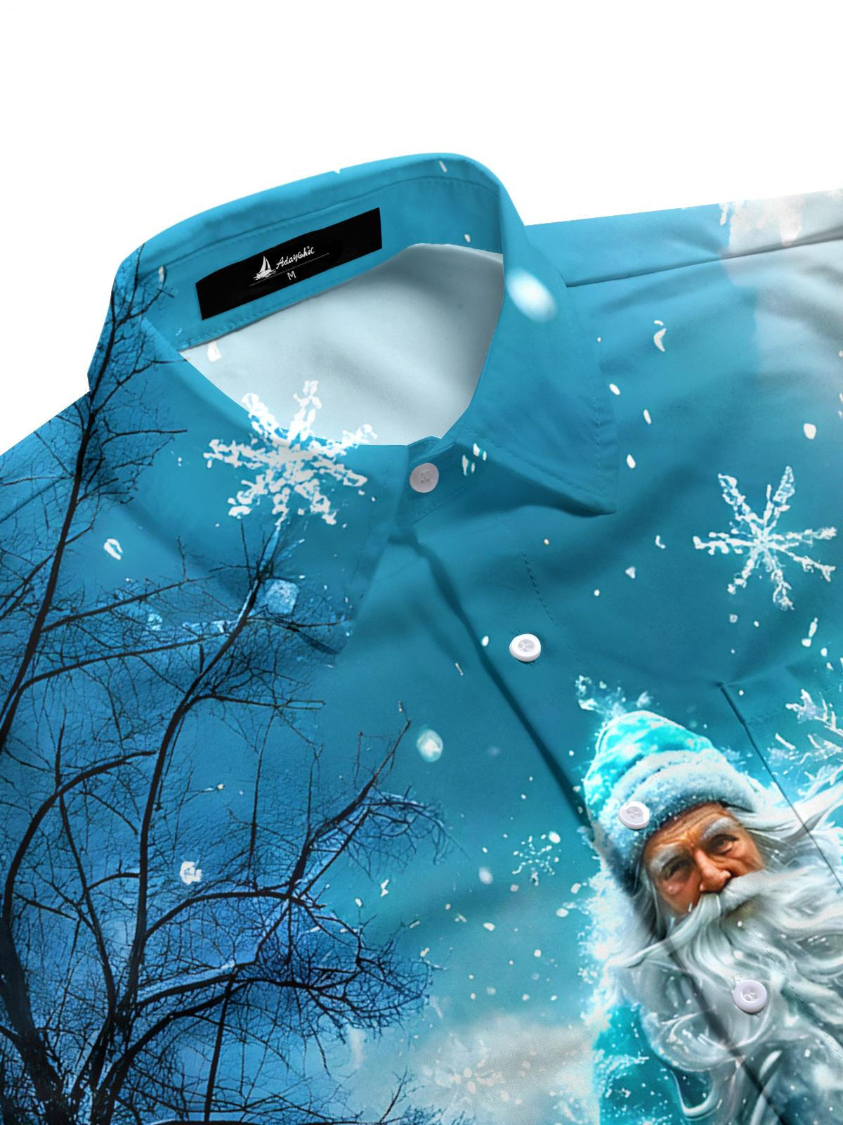 Santa Claus Men's Pocket Long Sleeve Shirts