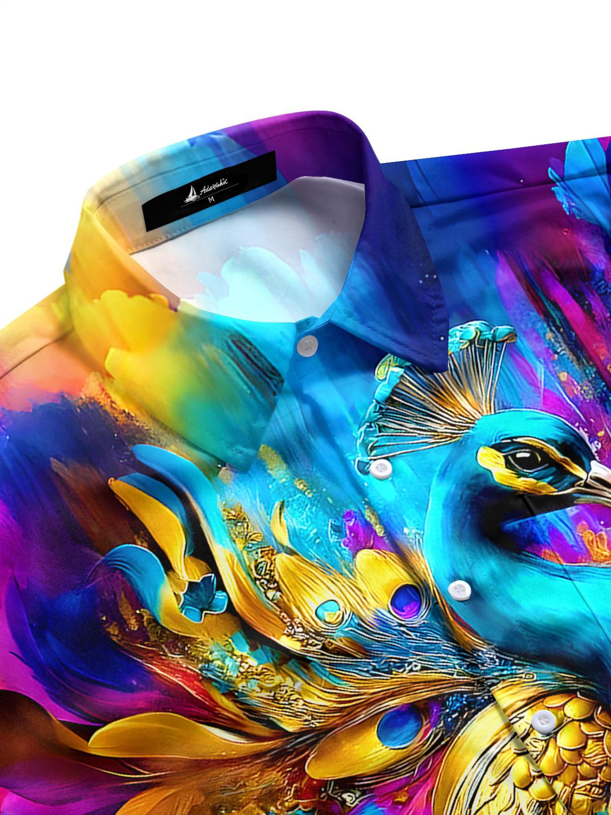 Peacock Men's Pocket Short Sleeve Shirts