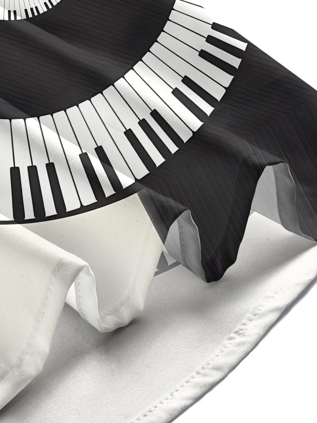 Piano Keys Men's Pocket Short Sleeve Shirts