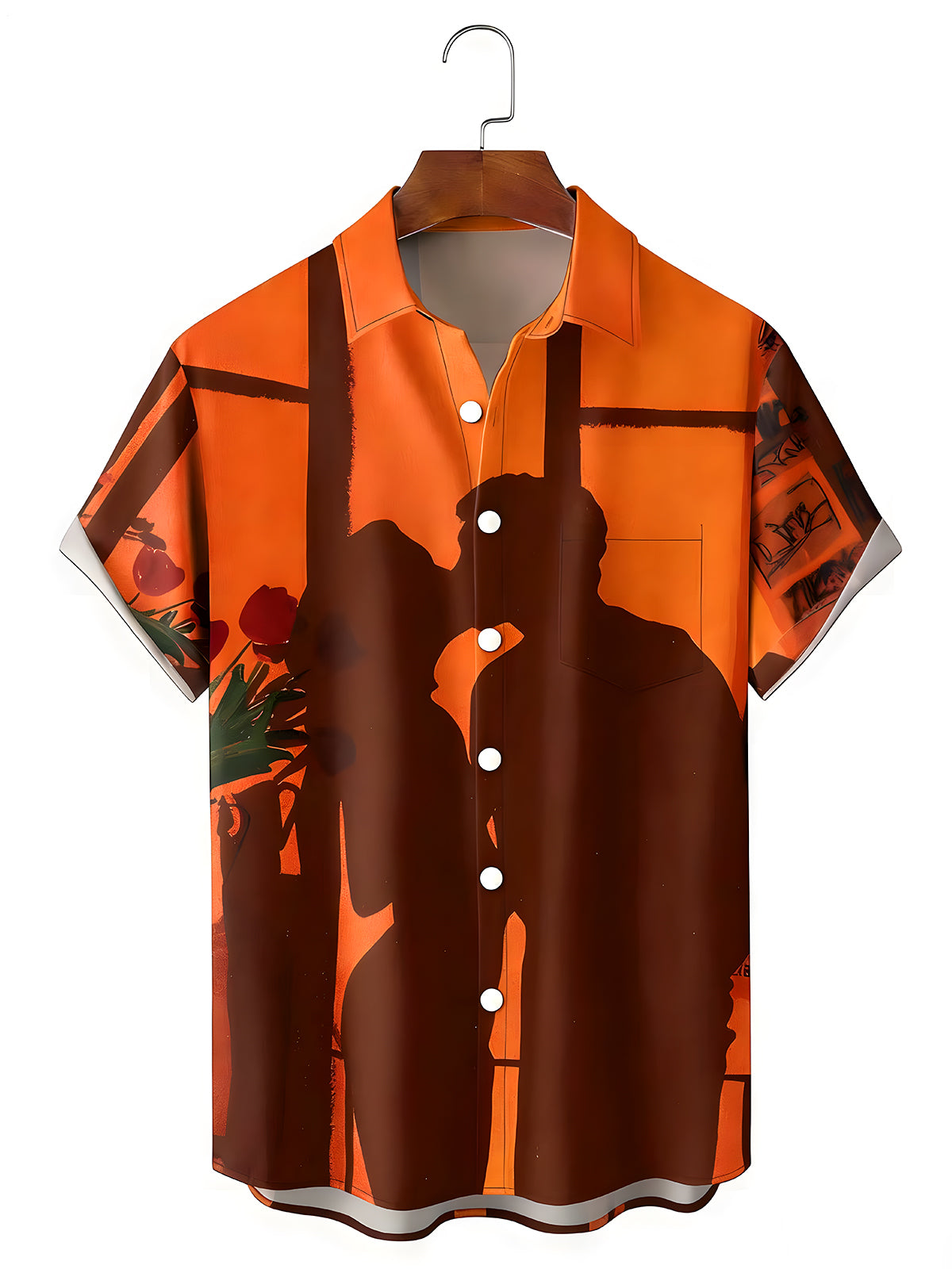 Valentine's Day Men's Pocket Short Sleeve Shirts