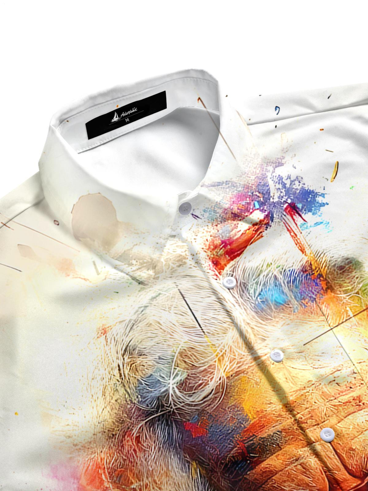 Santa Claus Tie Dye Men's Pocket Short Sleeve Shirts