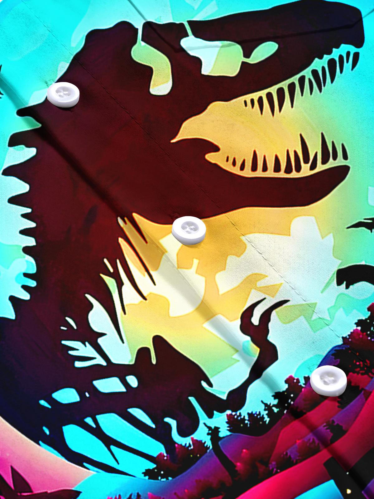 Dinosaur Men's Pocket Short Sleeve Shirts