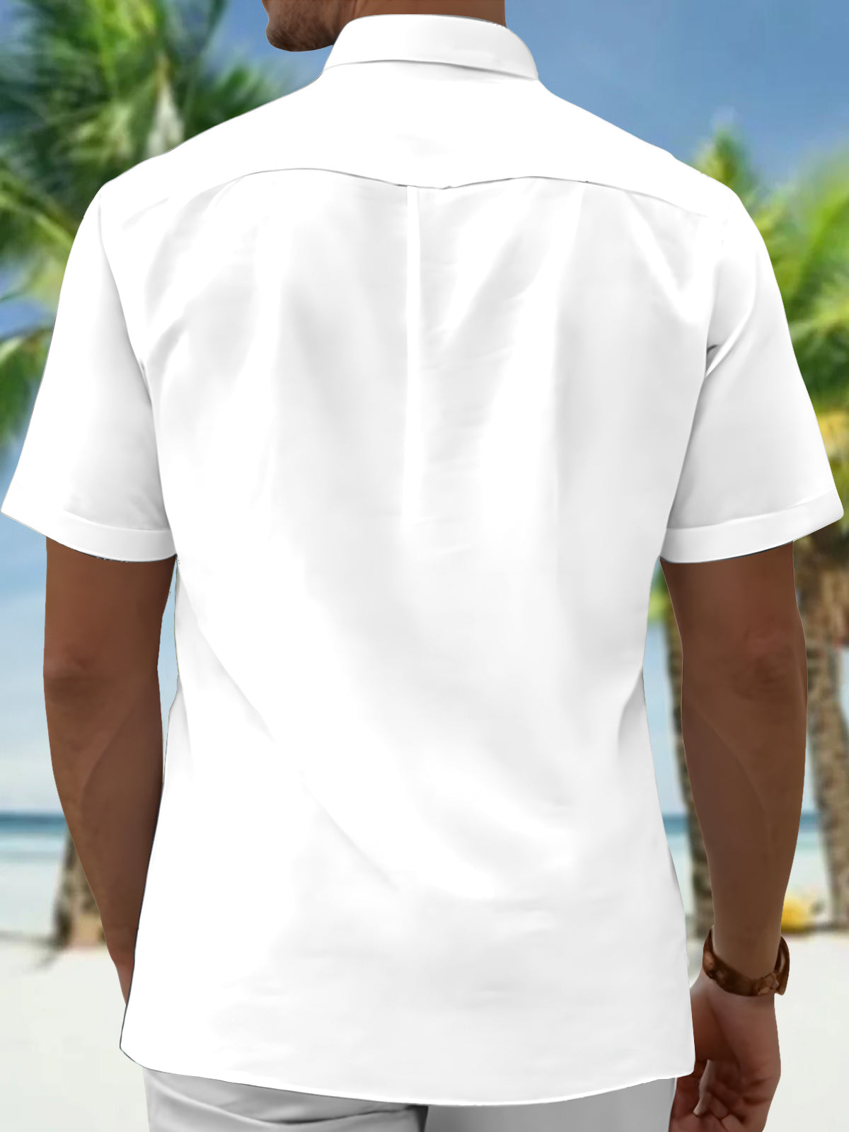 Maple Leaf Print Men's Pocket Short Sleeve Shirts