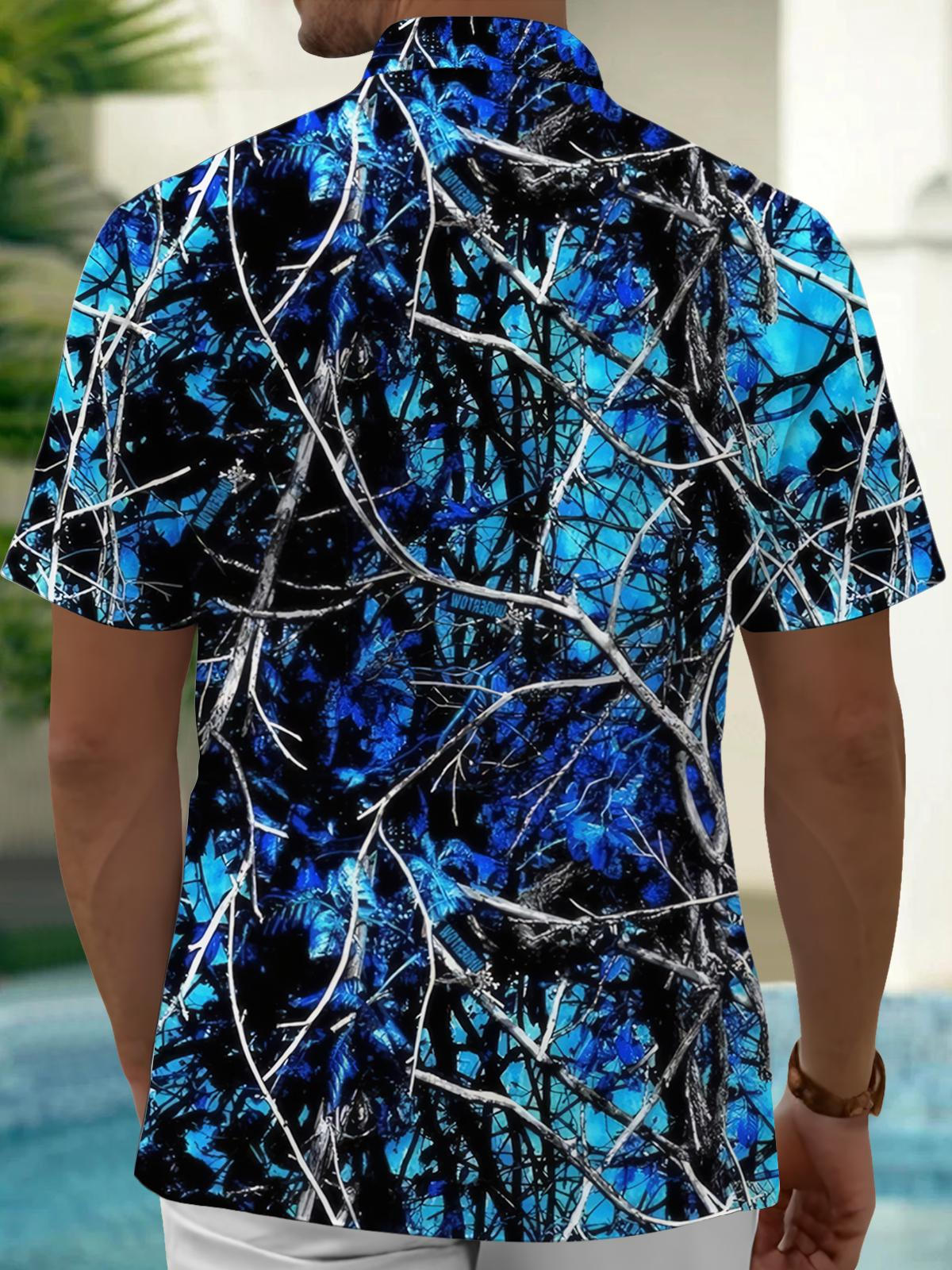 Branch Print Men's Pocket Short Sleeve Shirts