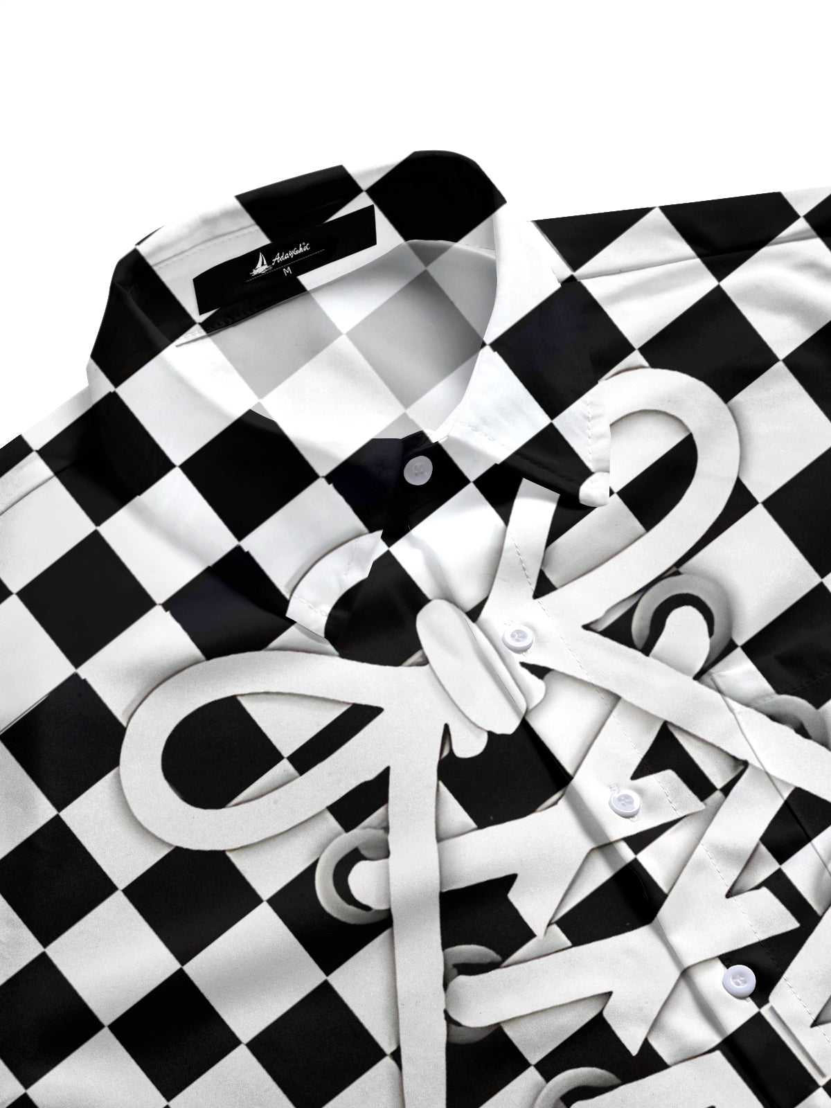 Shoelace Print Men's Pocket Short Sleeve Shirts