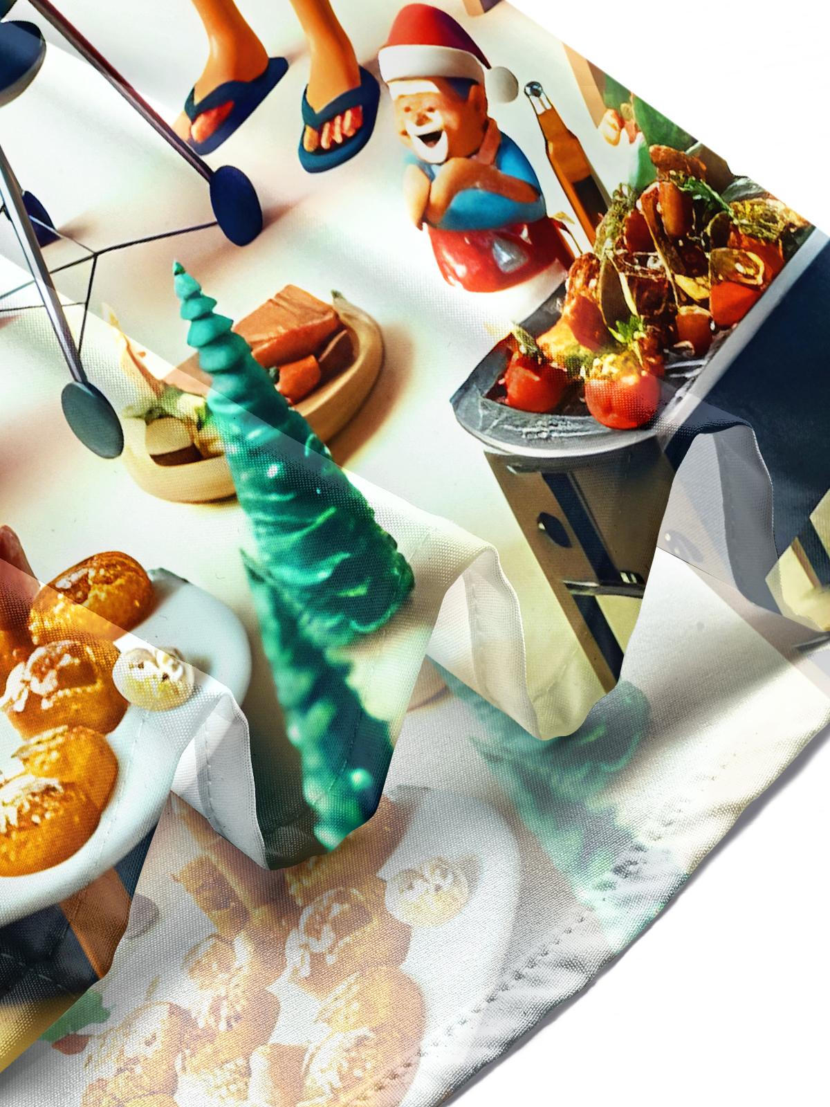 Fun Santa Claus BBQ Volleyball Xmas Men's Pocket Short Sleeve Shirts