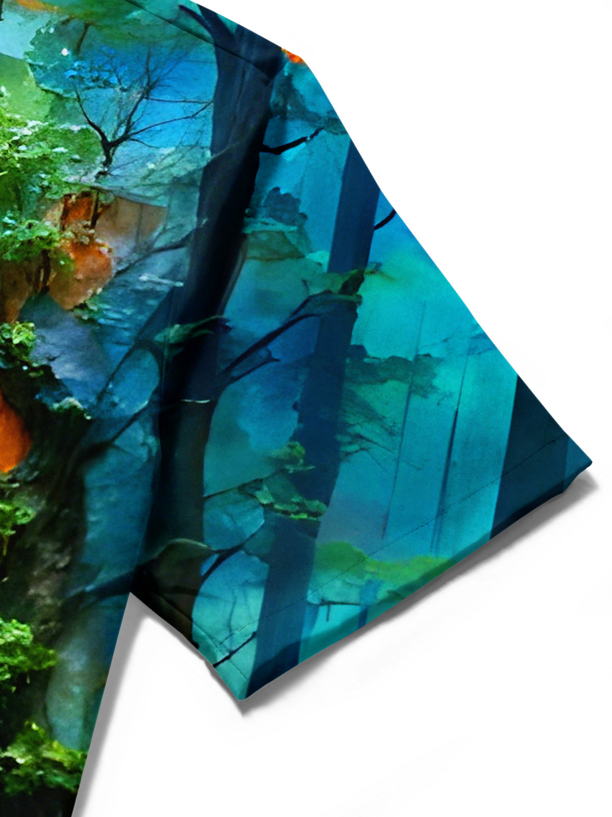 Art Face Forests Mountains Rivers Men's Pocket Short Sleeve Shirts