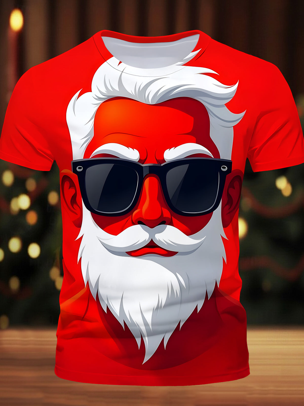 Santa Claus Round Neck Short Sleeve Men's T-shirt