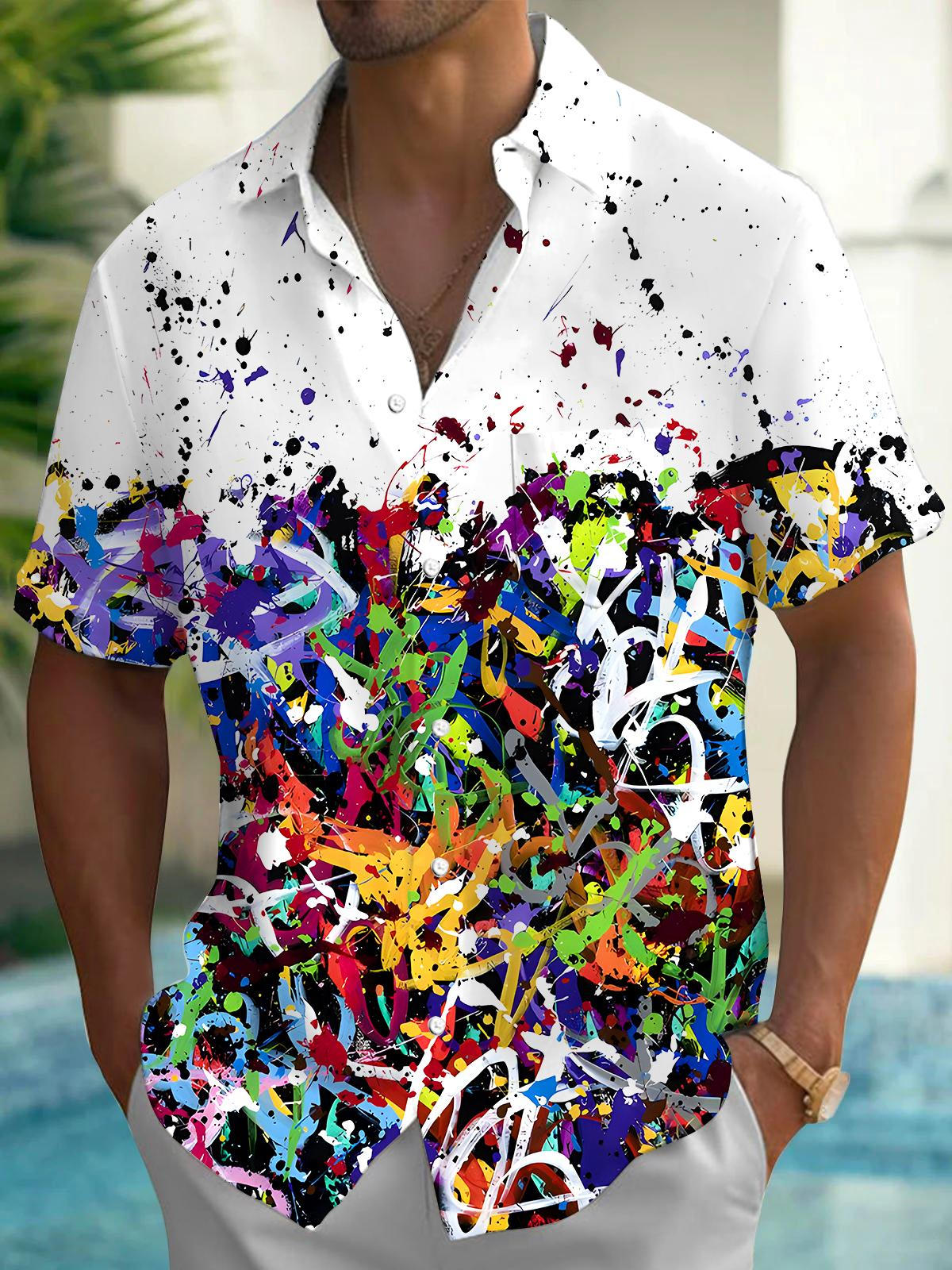 Tie Dye Men's Pocket Short Sleeve Shirts