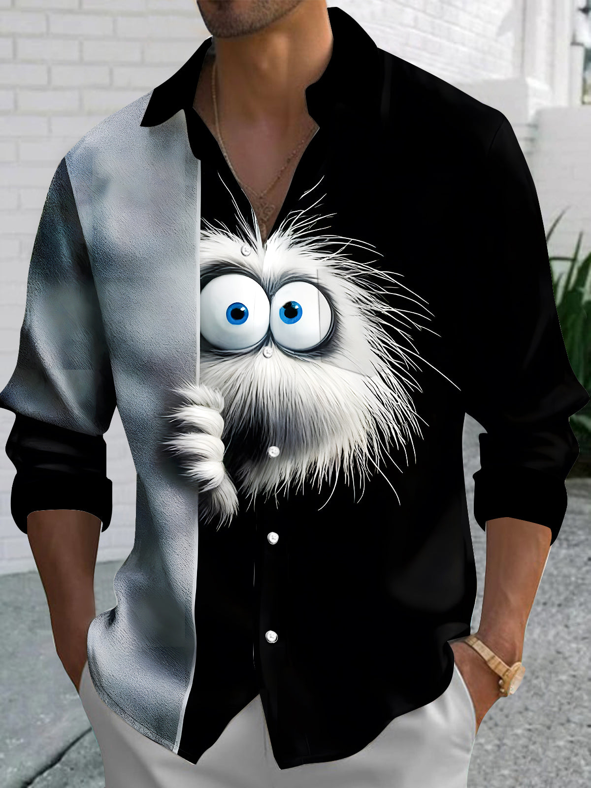 Funny Men's Pocket Long Sleeve Shirts