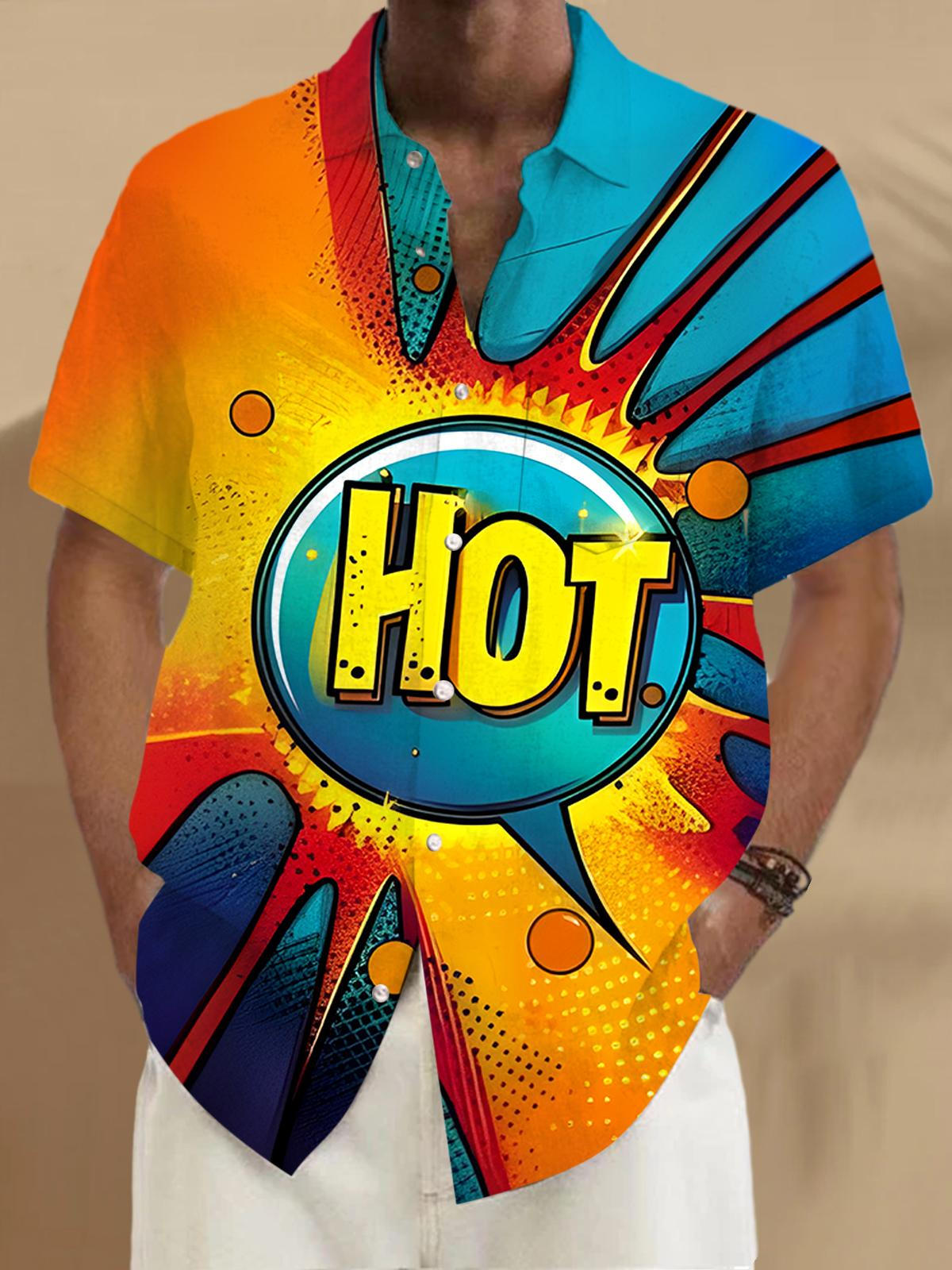 Summer Is Hot Men's Pocket Short Sleeve Shirts