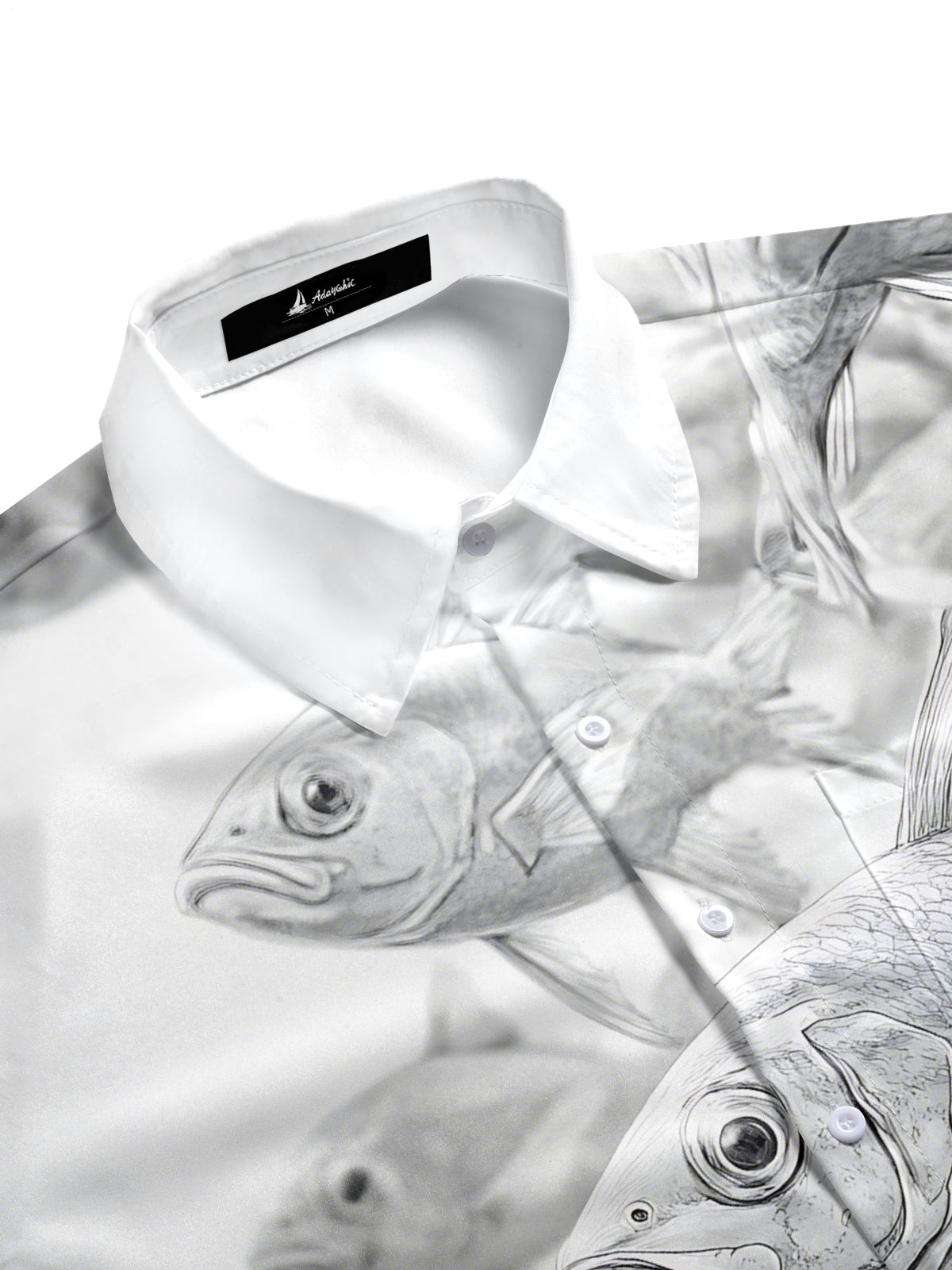 Fish Print Men's Pocket Short Sleeve Shirts