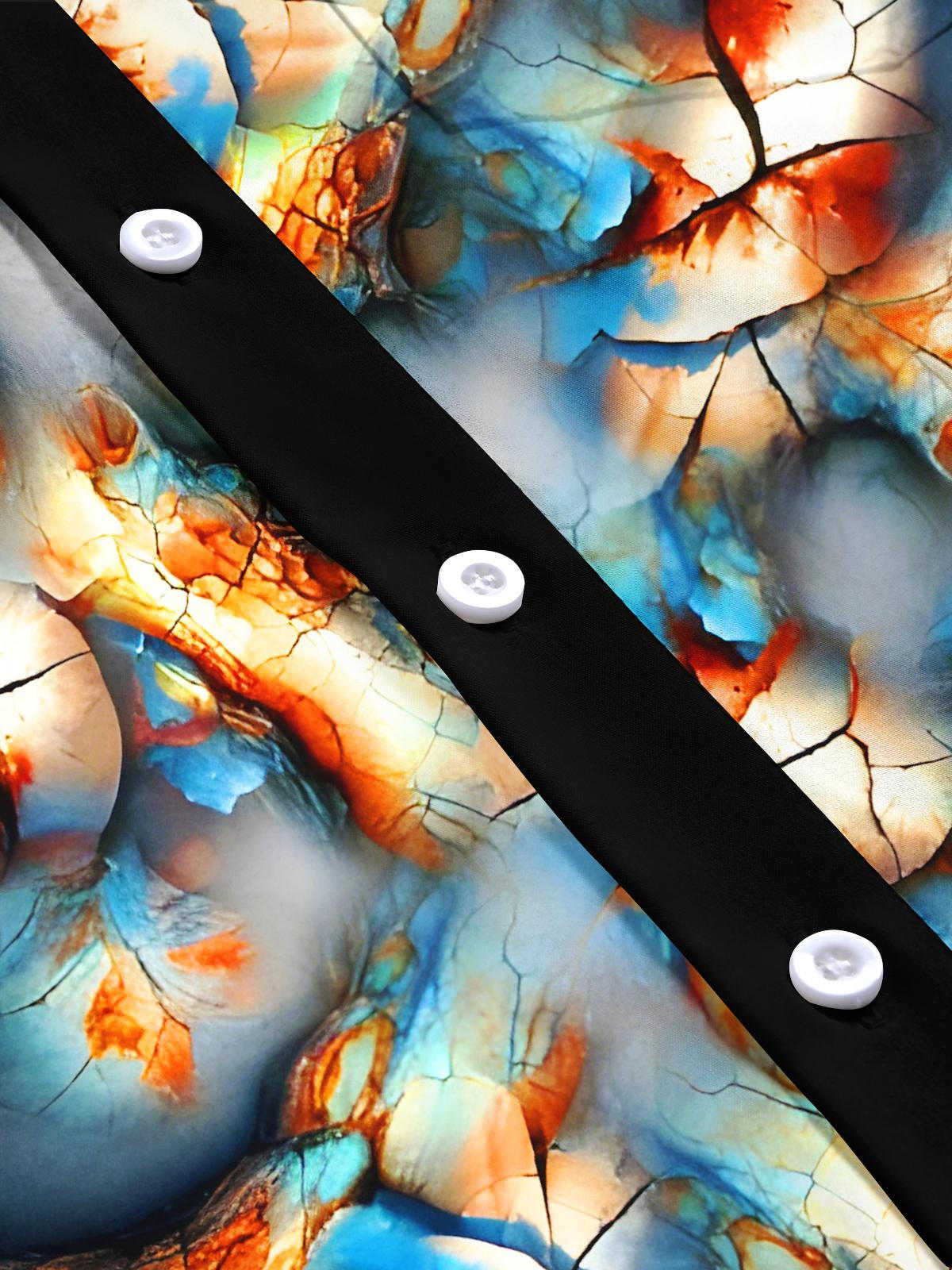 Abstract Crack Men's Pocket Short Sleeve Shirts