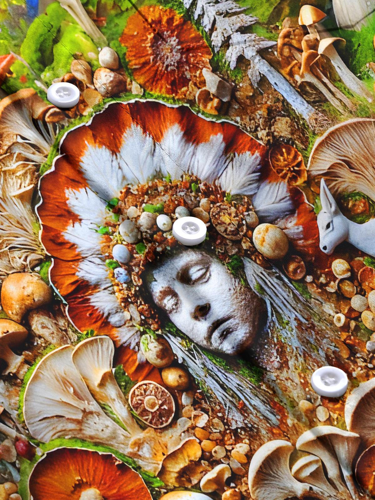 Psychedelic Tribe Mushrooms Men's Pocket Short Sleeve Shirts