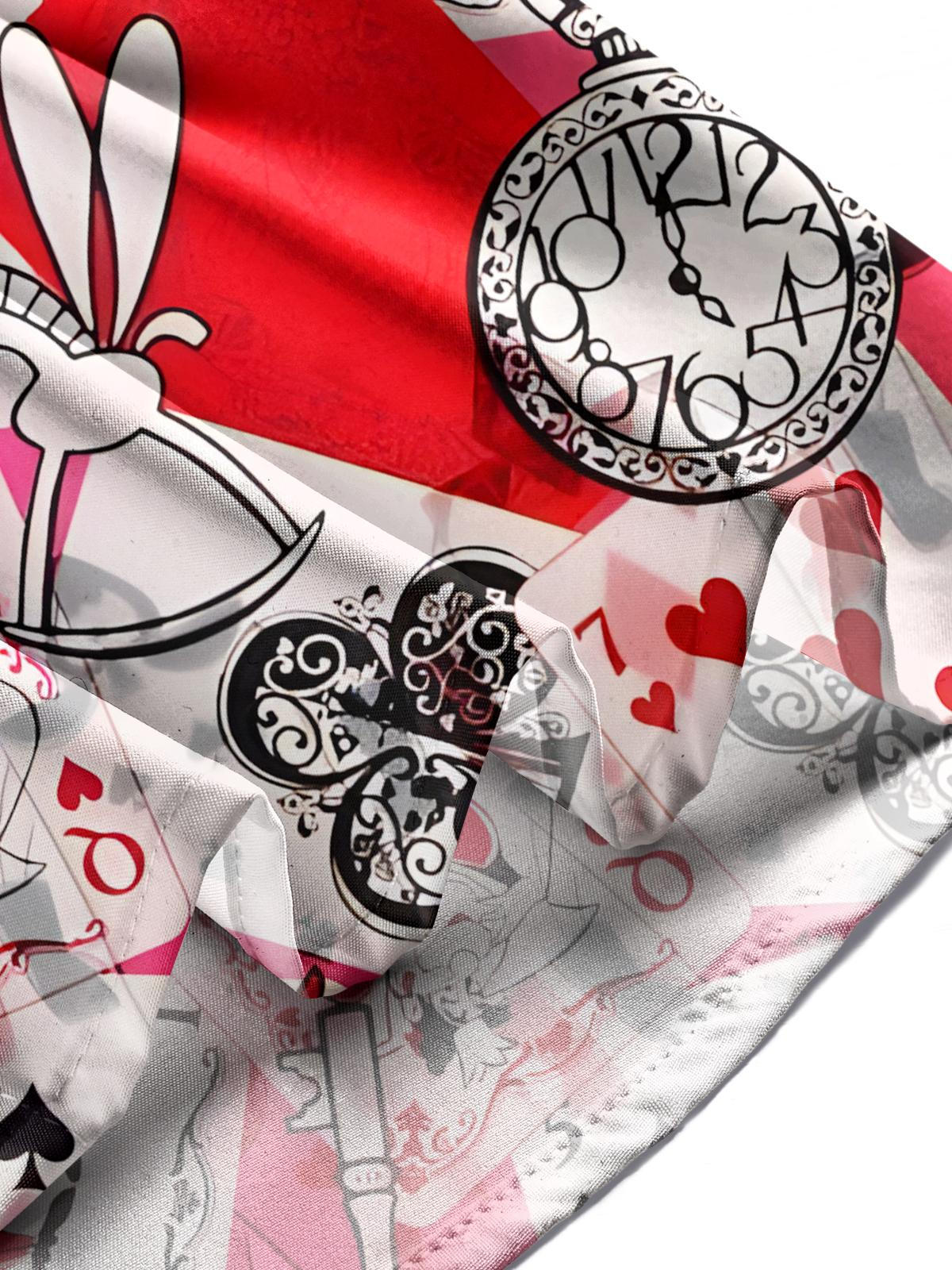 Poker Print Men's Pocket Short Sleeve Shirts