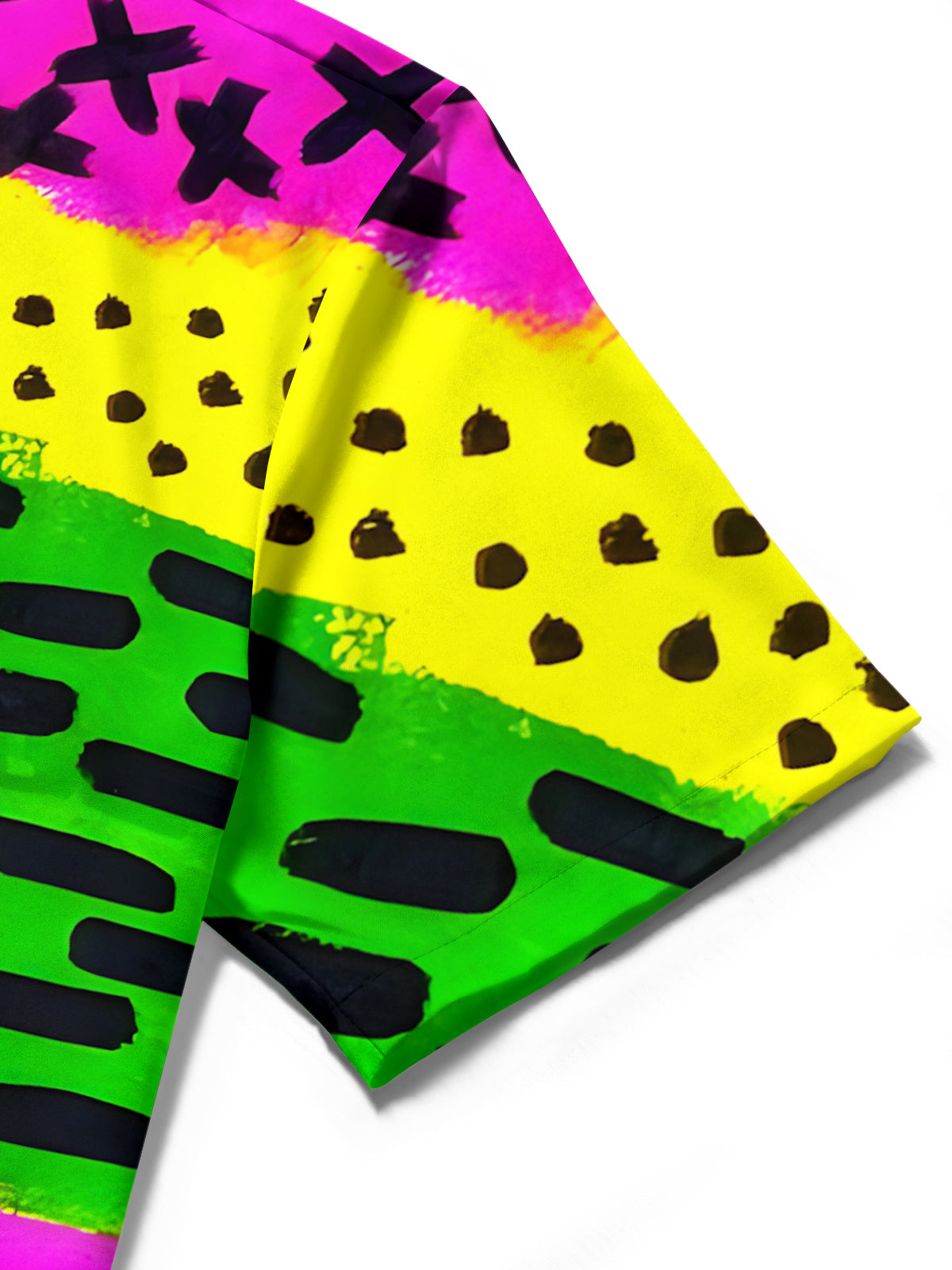 Geometric Contrast Print Men's Pocket Short Sleeve Shirts