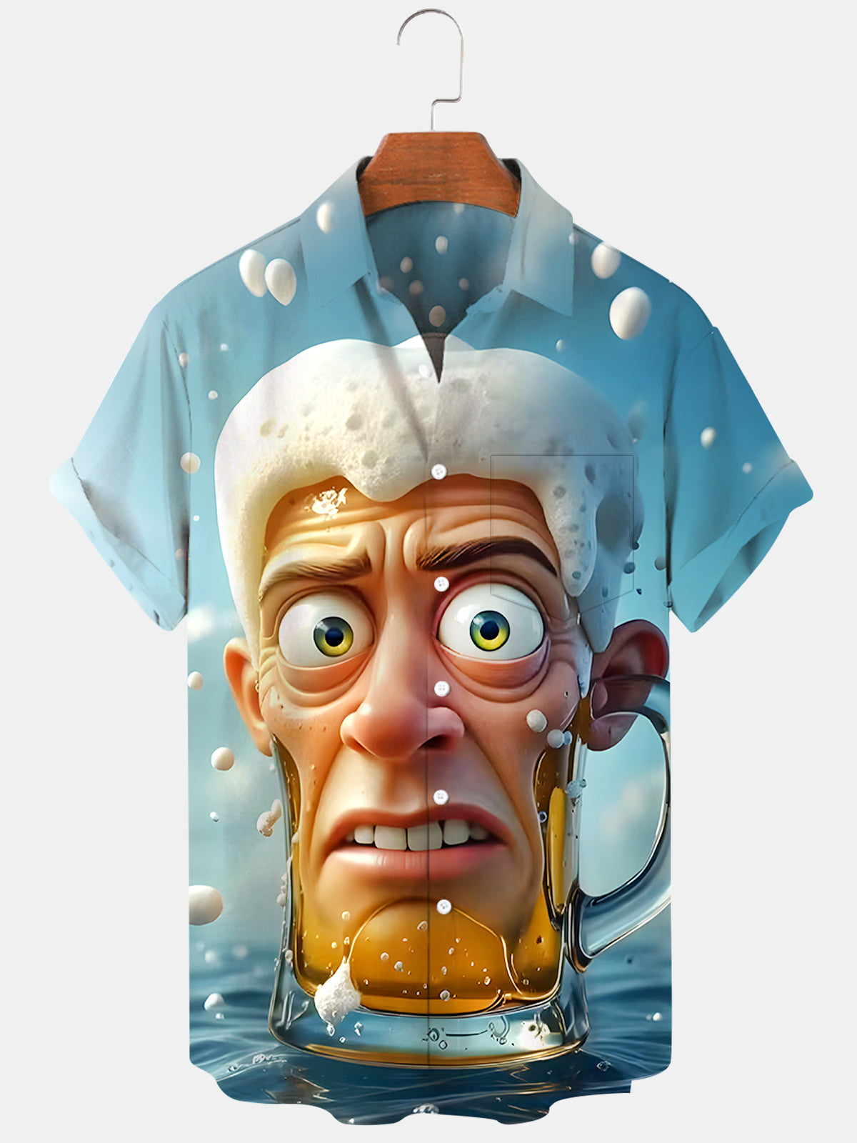 Hawaiian Funny Beer Men's Pocket Short Sleeve Shirts