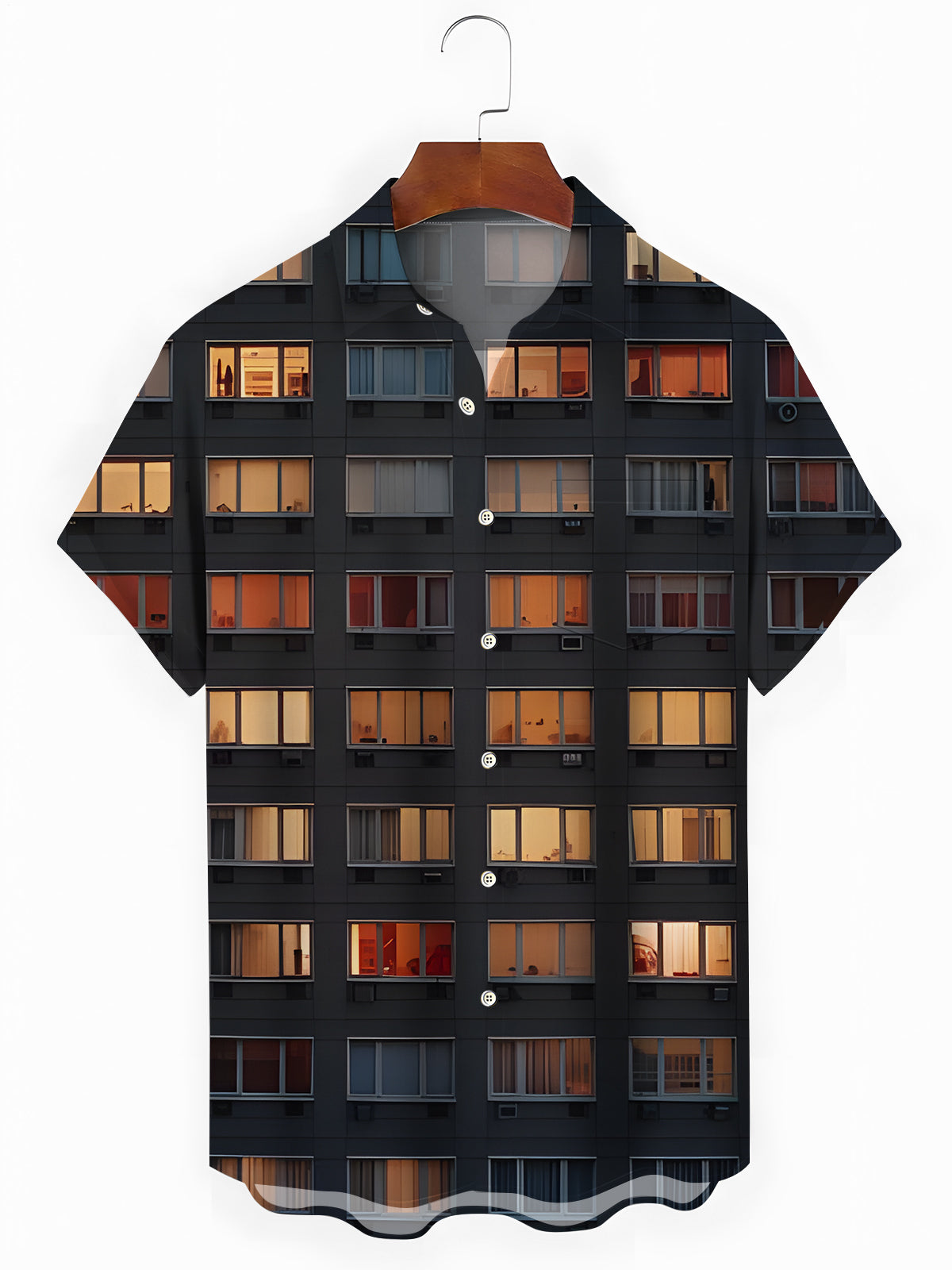 Window Print Men's Pocket Short Sleeve Shirts