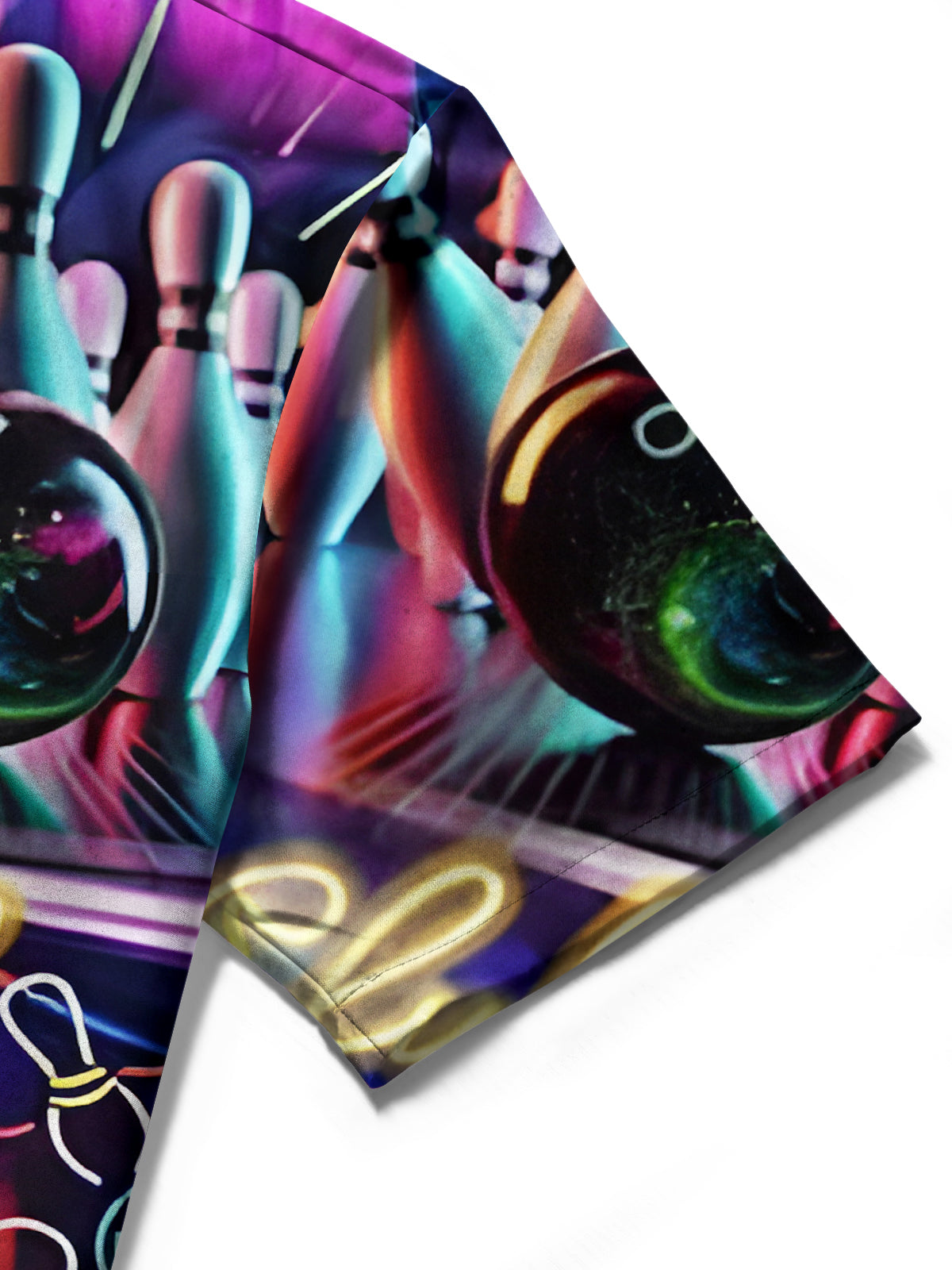 Bowling Print Men's Pocket Short Sleeve Shirts