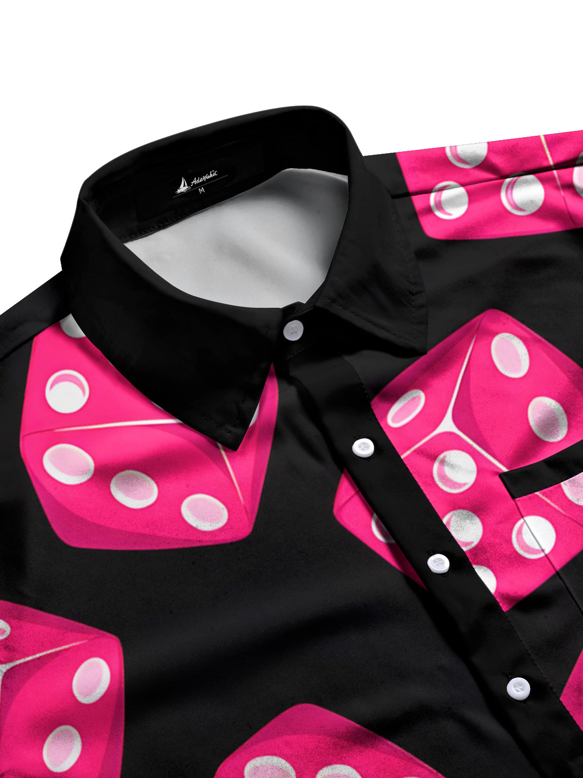 Dice Print Men's Pocket Short Sleeve Shirts