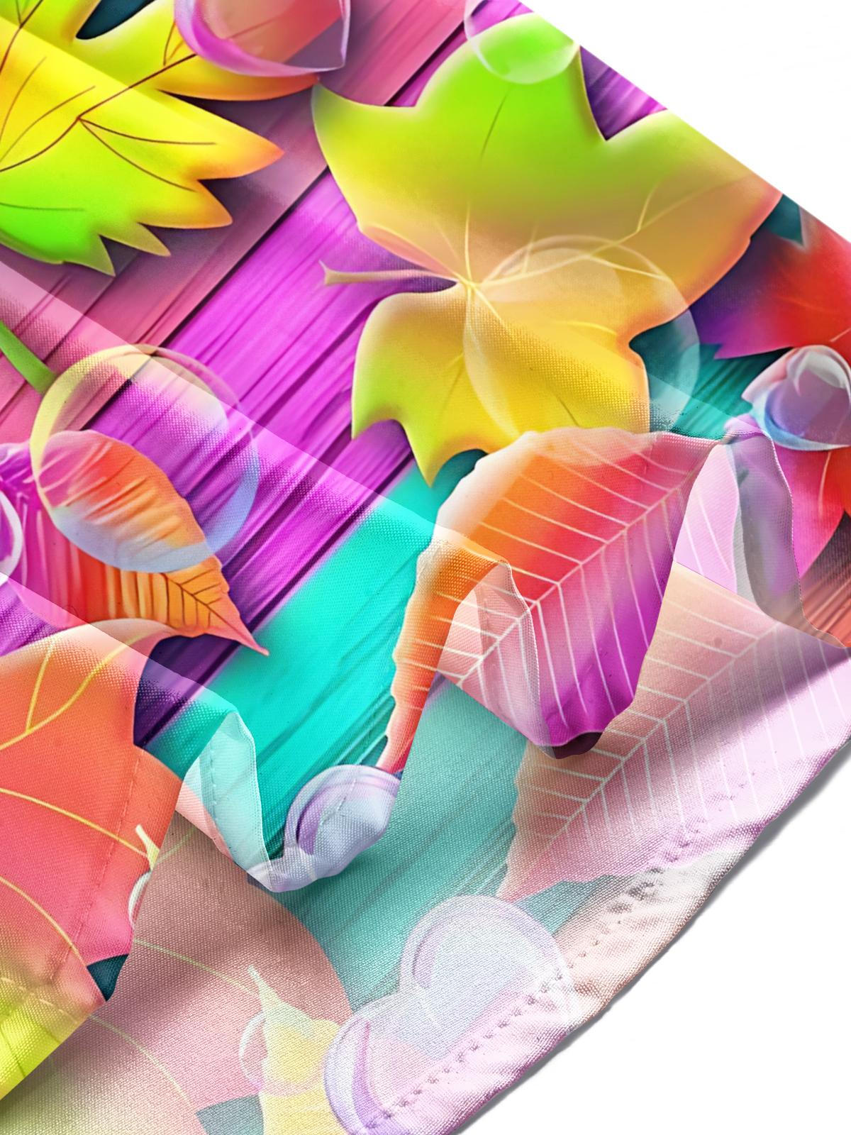 Leaf Print Men's Pocket Short Sleeve Shirts