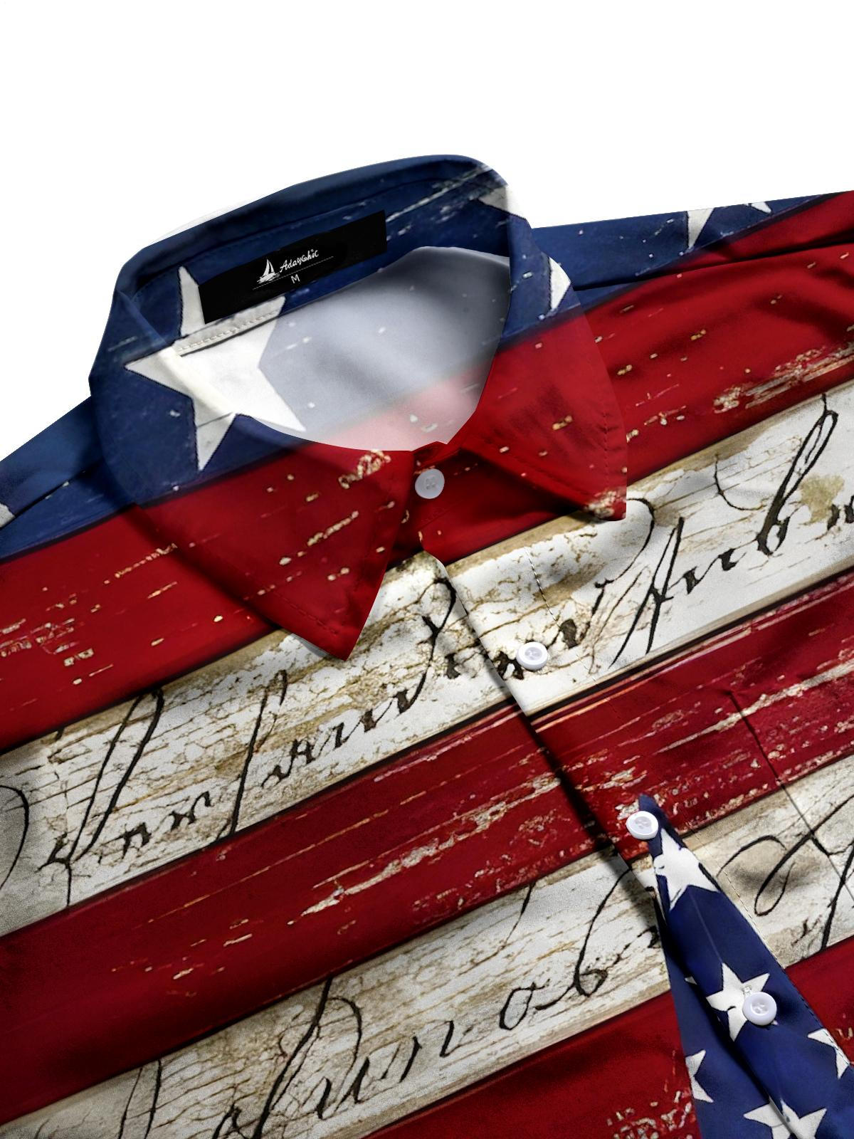 Independence Day Men's Pocket Short Sleeve Shirts