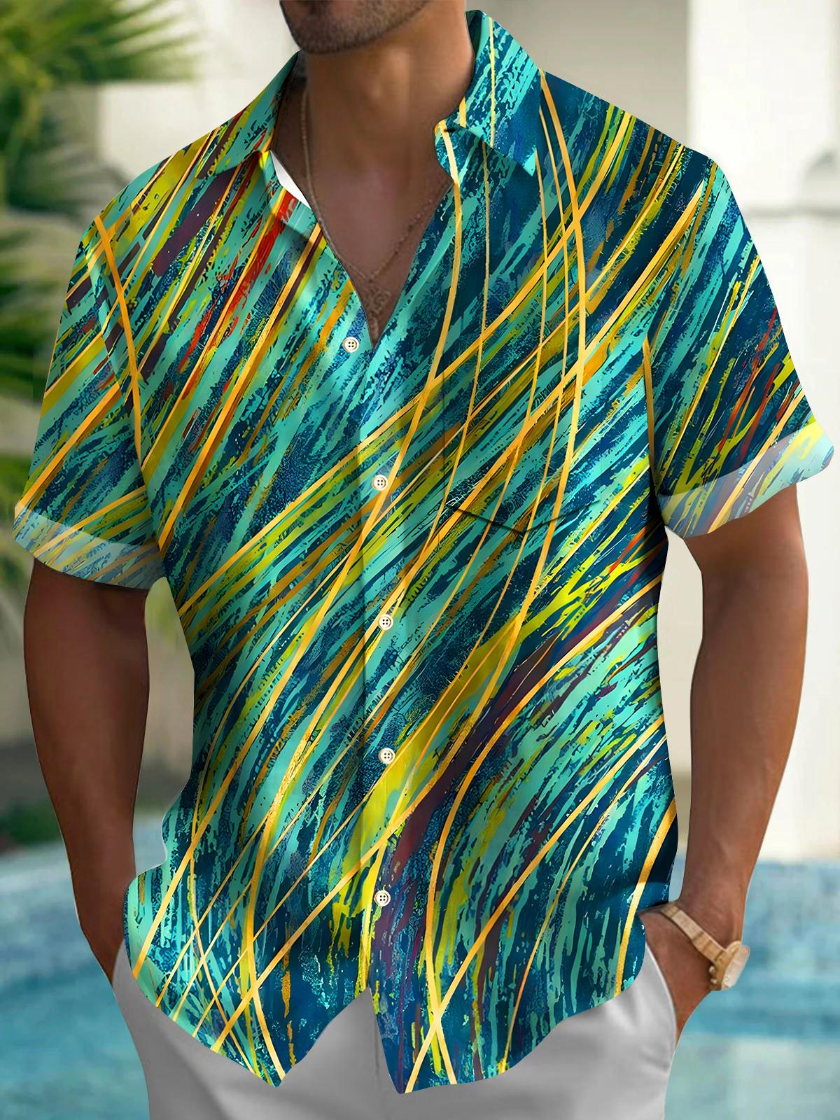 Geometry Men's Pocket Short Sleeve Shirts