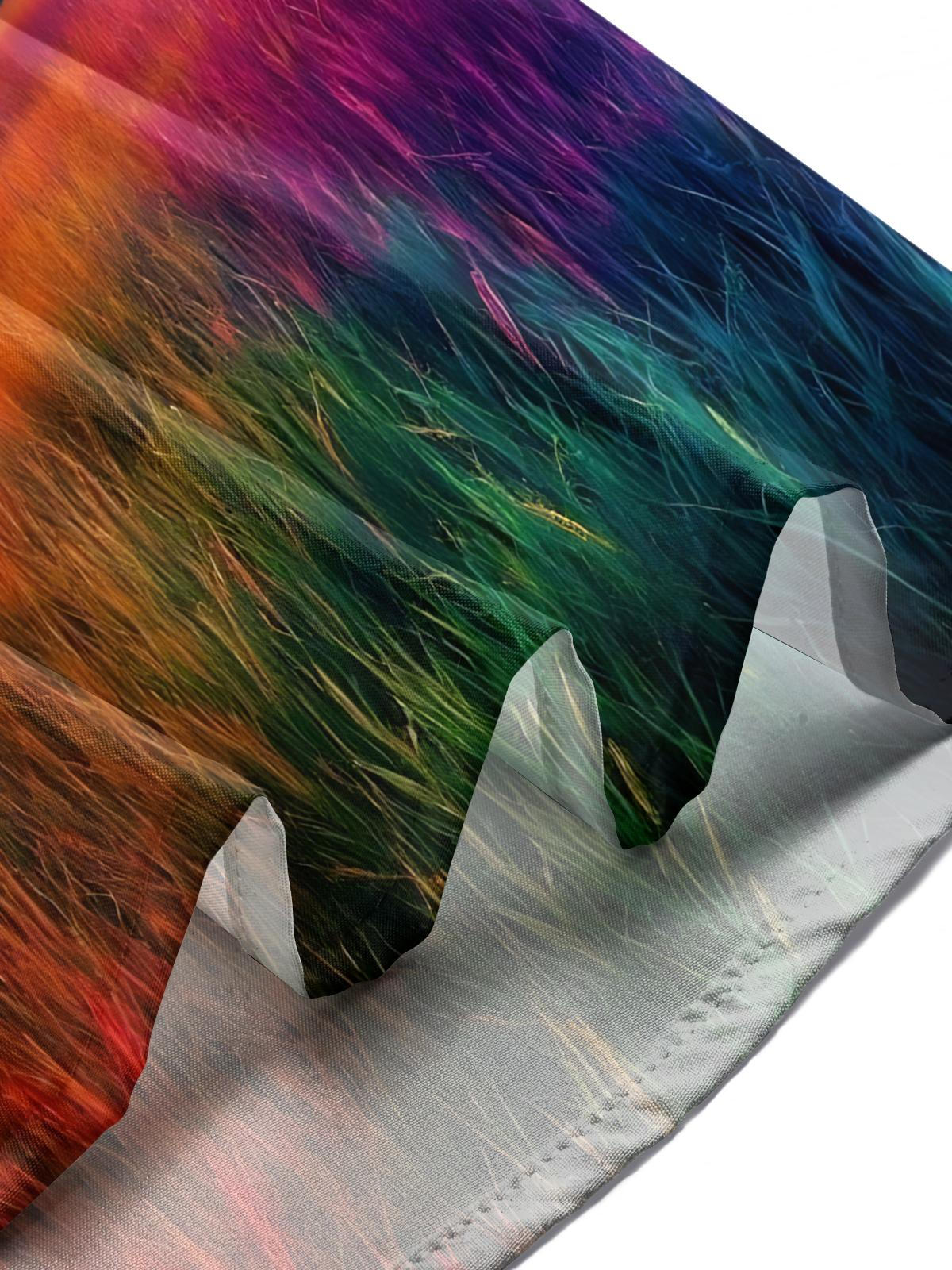 Colorful Hill Scenery Print Men's Pocket Short Sleeve Shirts