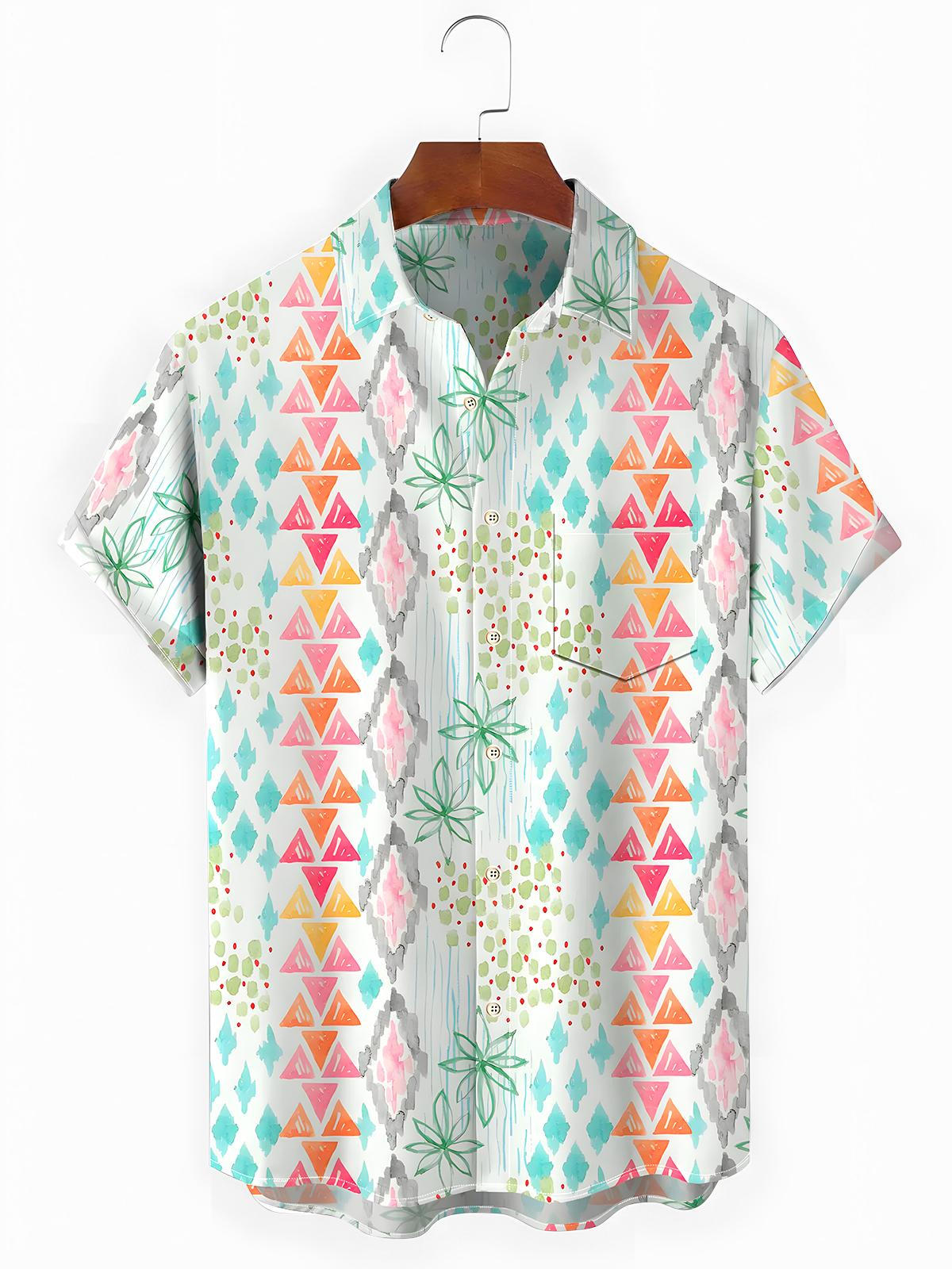 Geometry Men's Pocket Short Sleeve Shirts