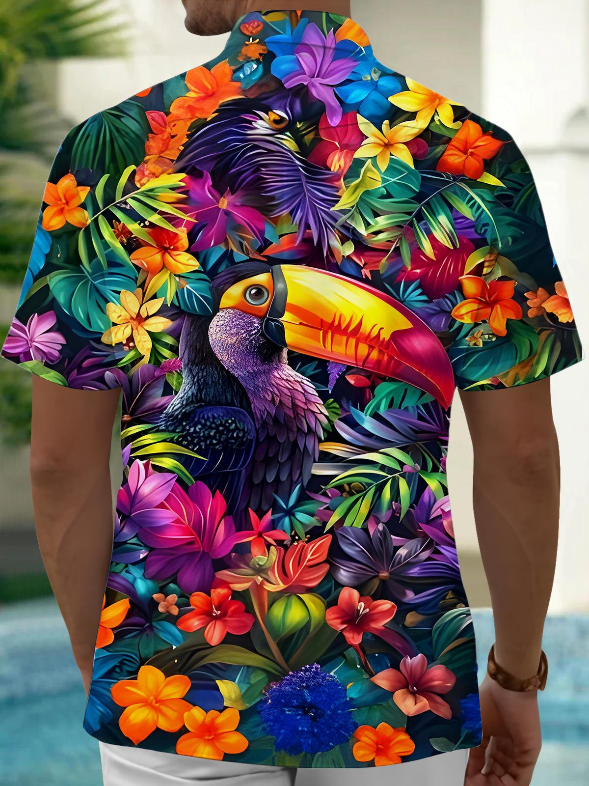 Hawaiian Parrot Men's Pocket Short Sleeve Shirts
