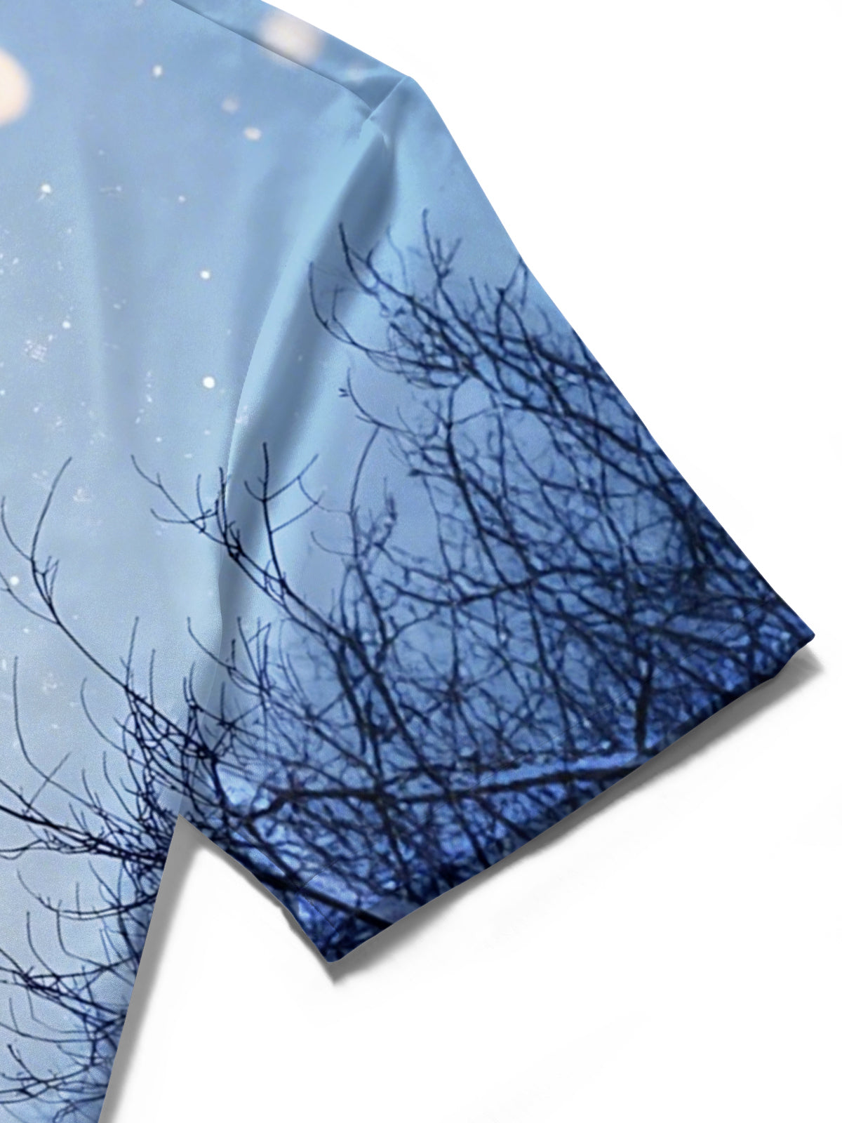 Winter Street Scene Print Men's Pocket Short Sleeve Shirts