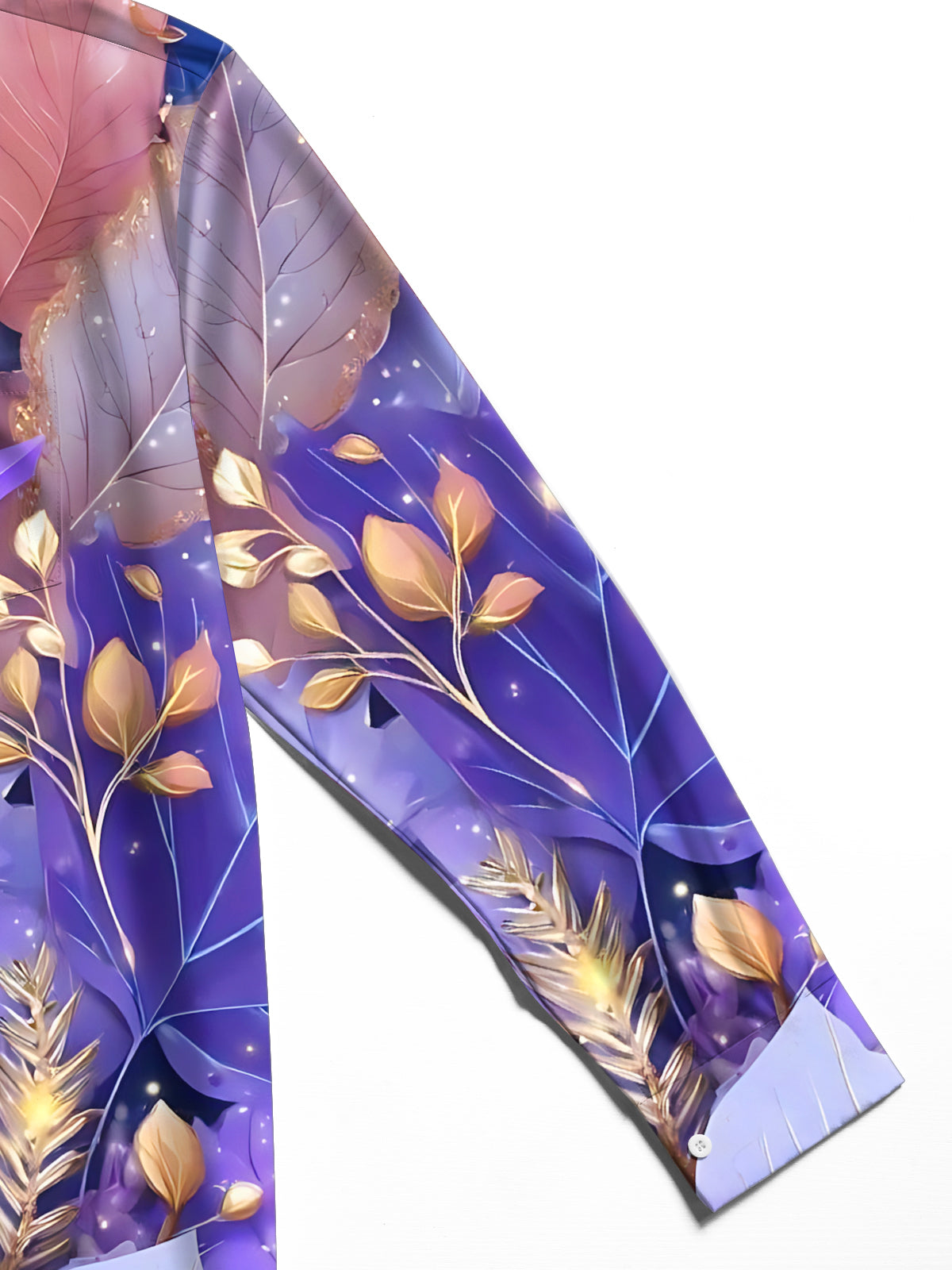 Leaf Print Men's Pocket Long Sleeve Shirts