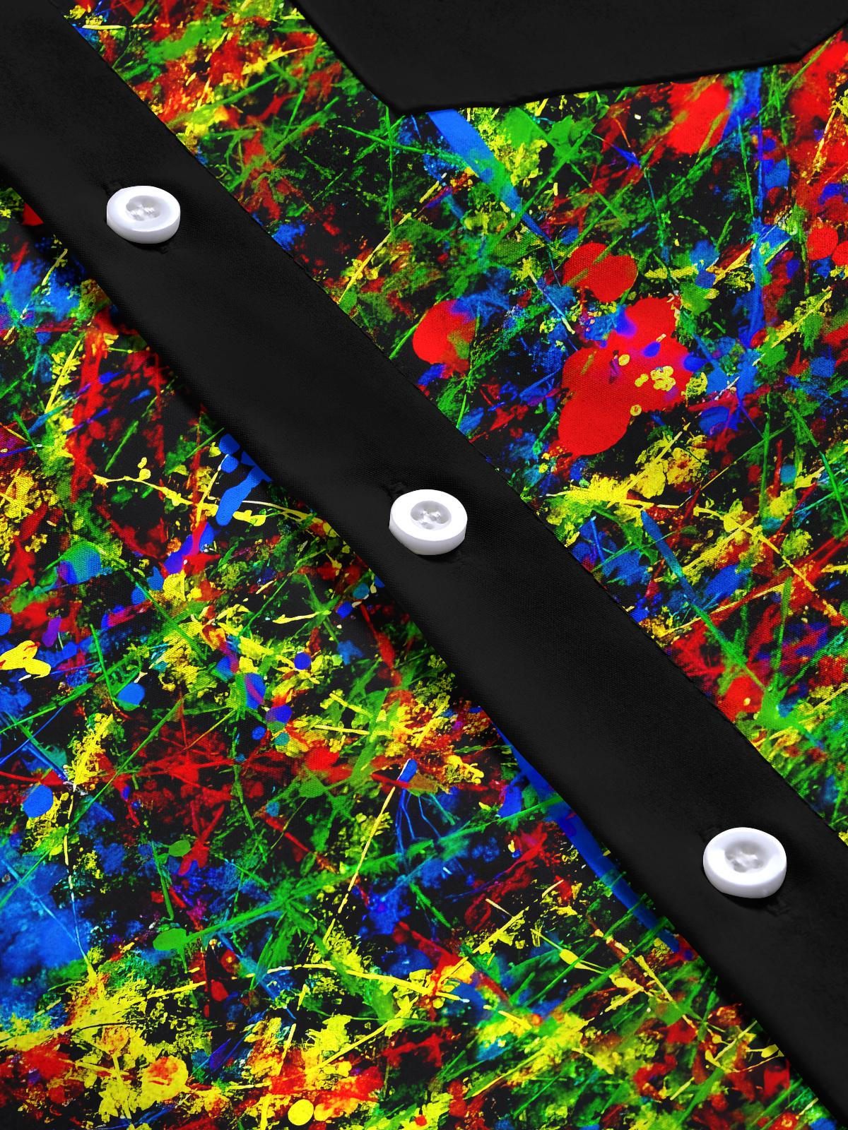 Tie Dye Men's Pocket Long Sleeve Shirts