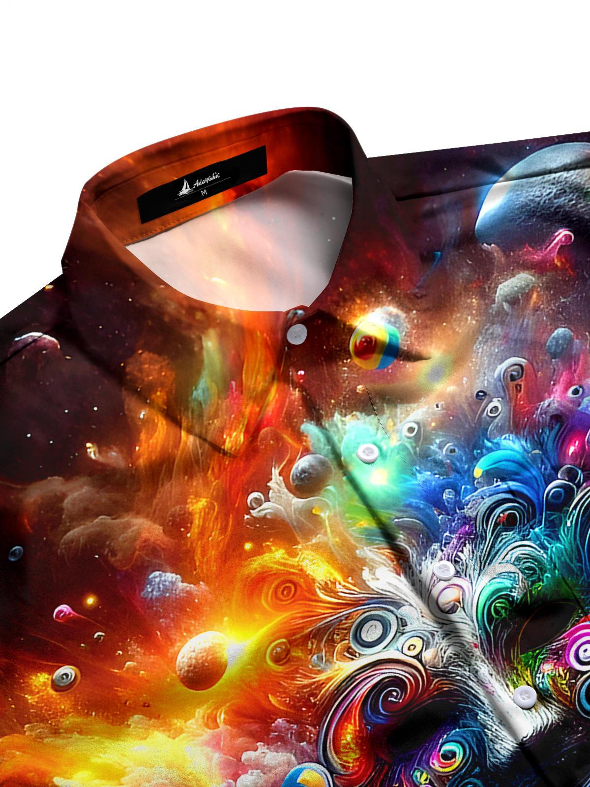 Universe Face Men's Pocket Short Sleeve Shirts