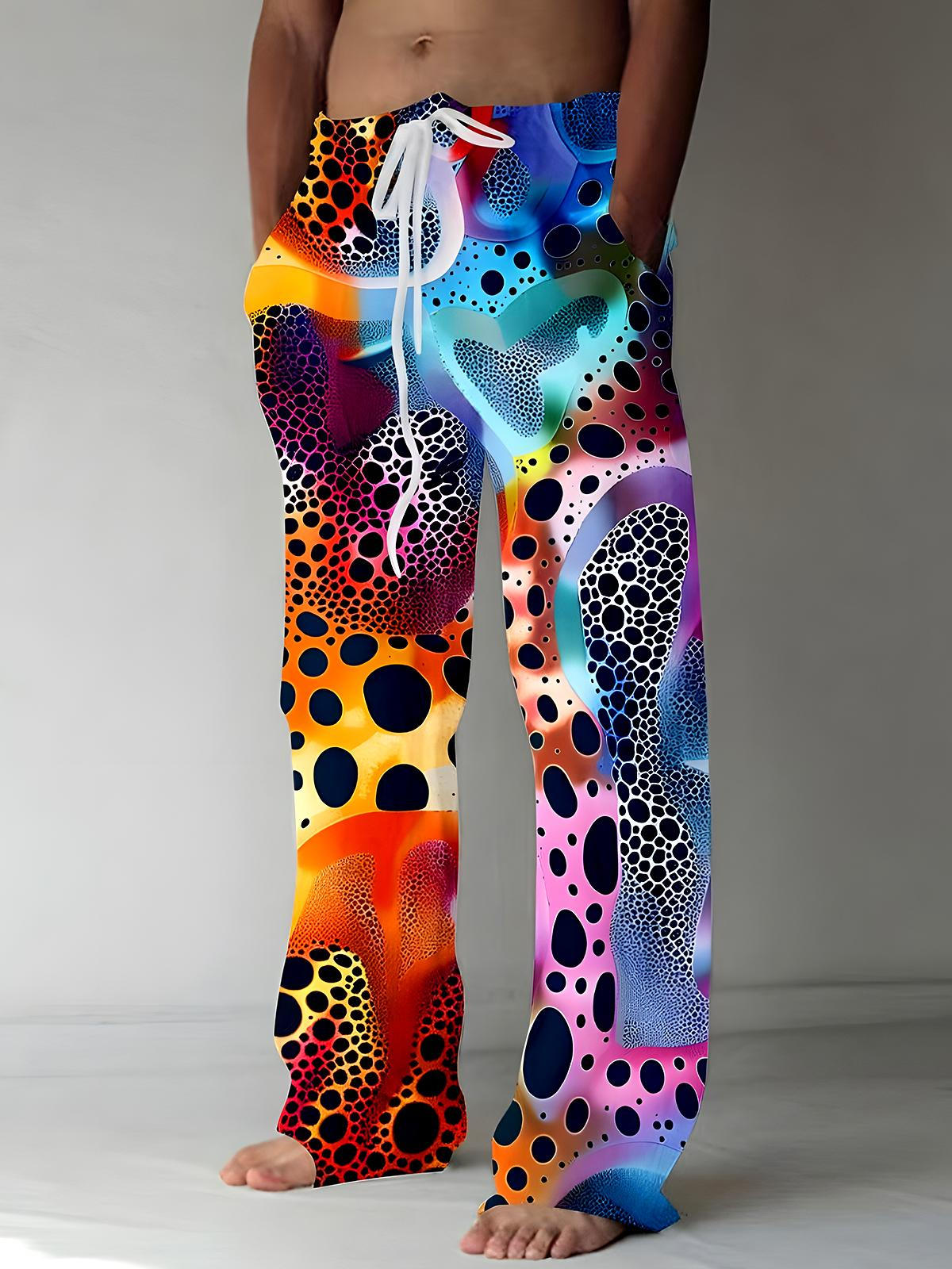 Abstract Men's Casual Elastic Waist Pants