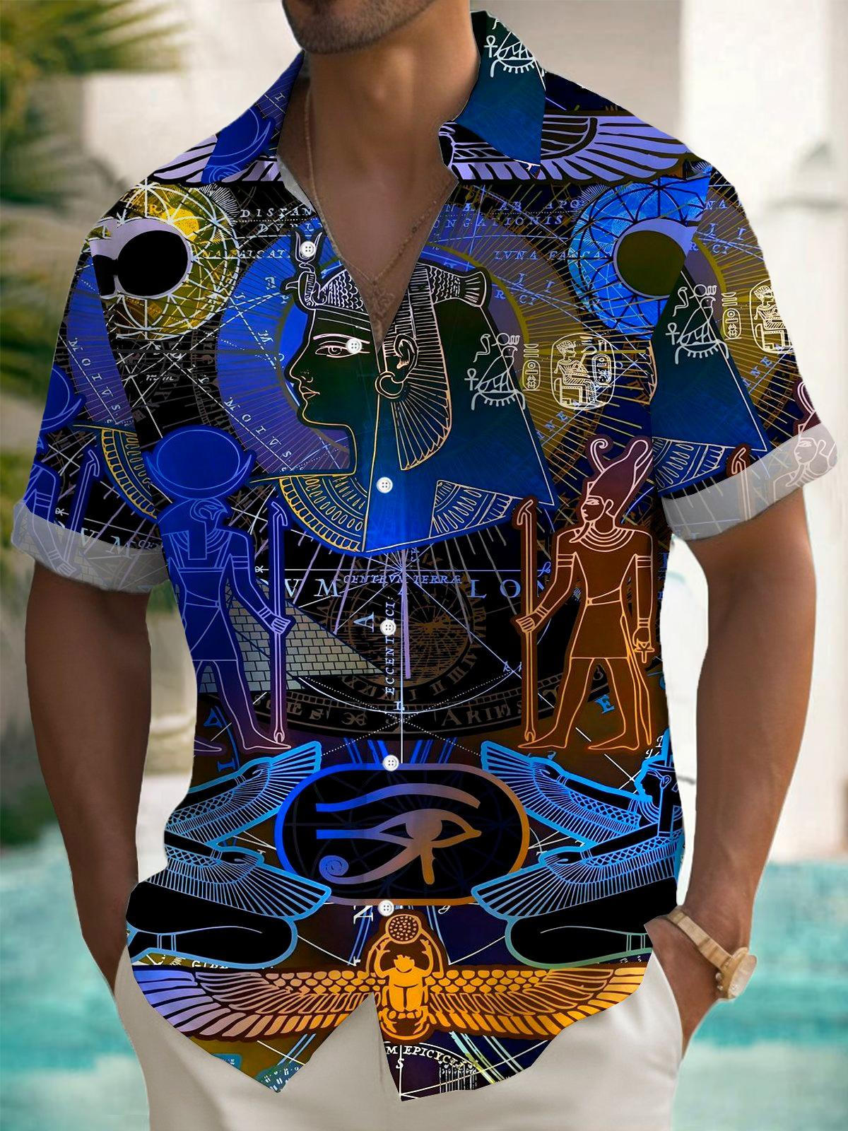 Art Print Men's Pocket Short Sleeve Shirts