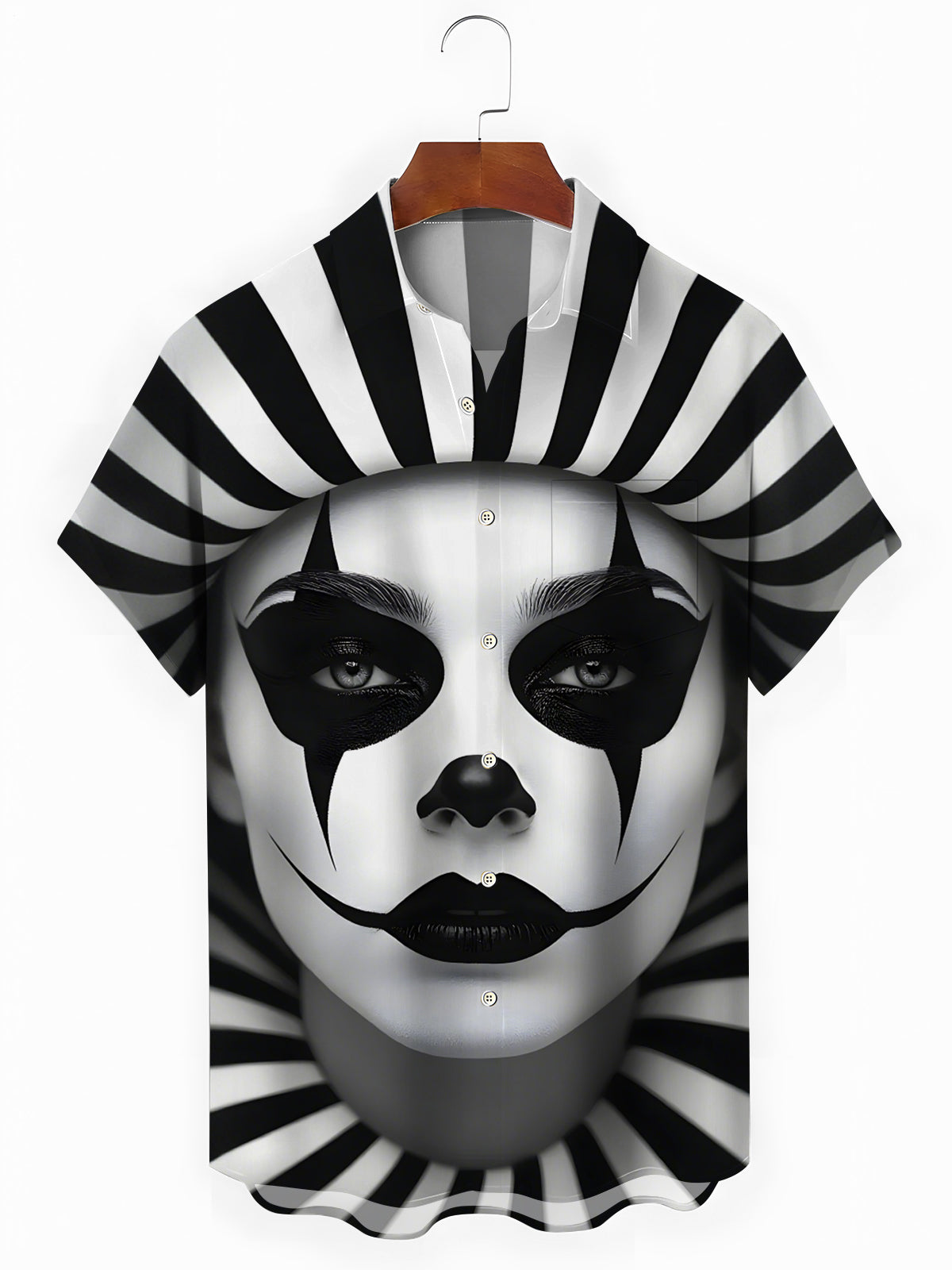 Clown Art Print Men's Pocket Short Sleeve Shirts