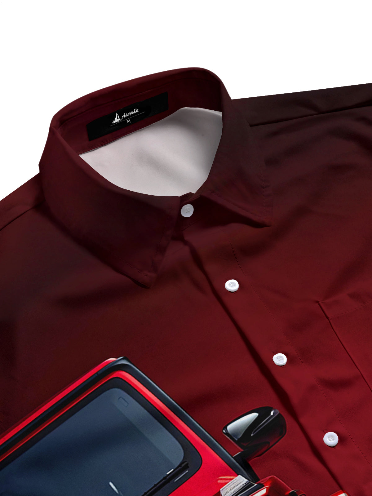 Car Print Men's Pocket Short Sleeve Shirts