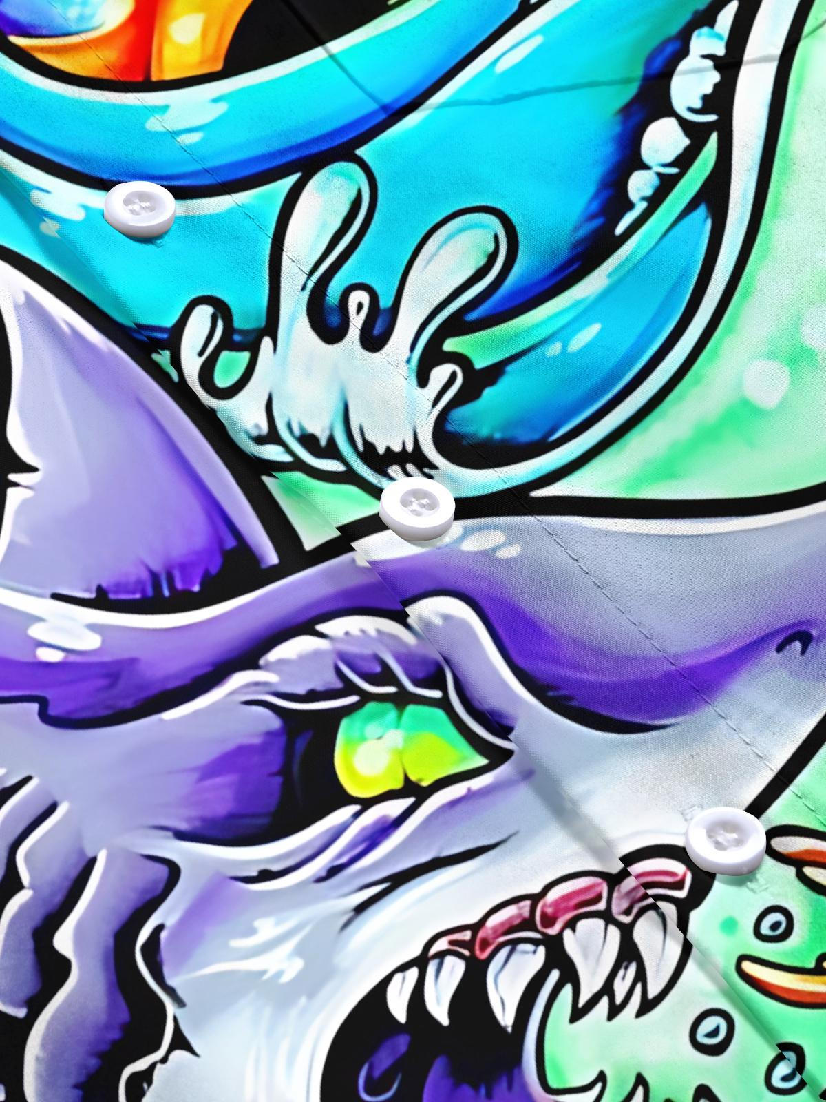 Ocean Art Print Men's Pocket Short Sleeve Shirts