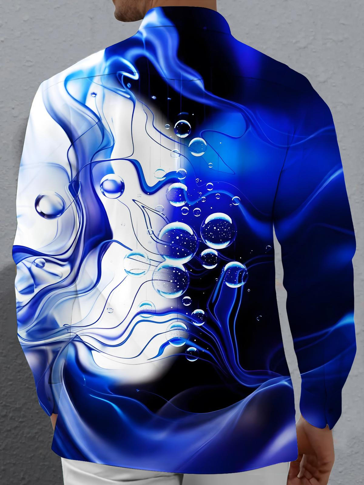 Abstract Bubble Men's Pocket Long Sleeve Shirts