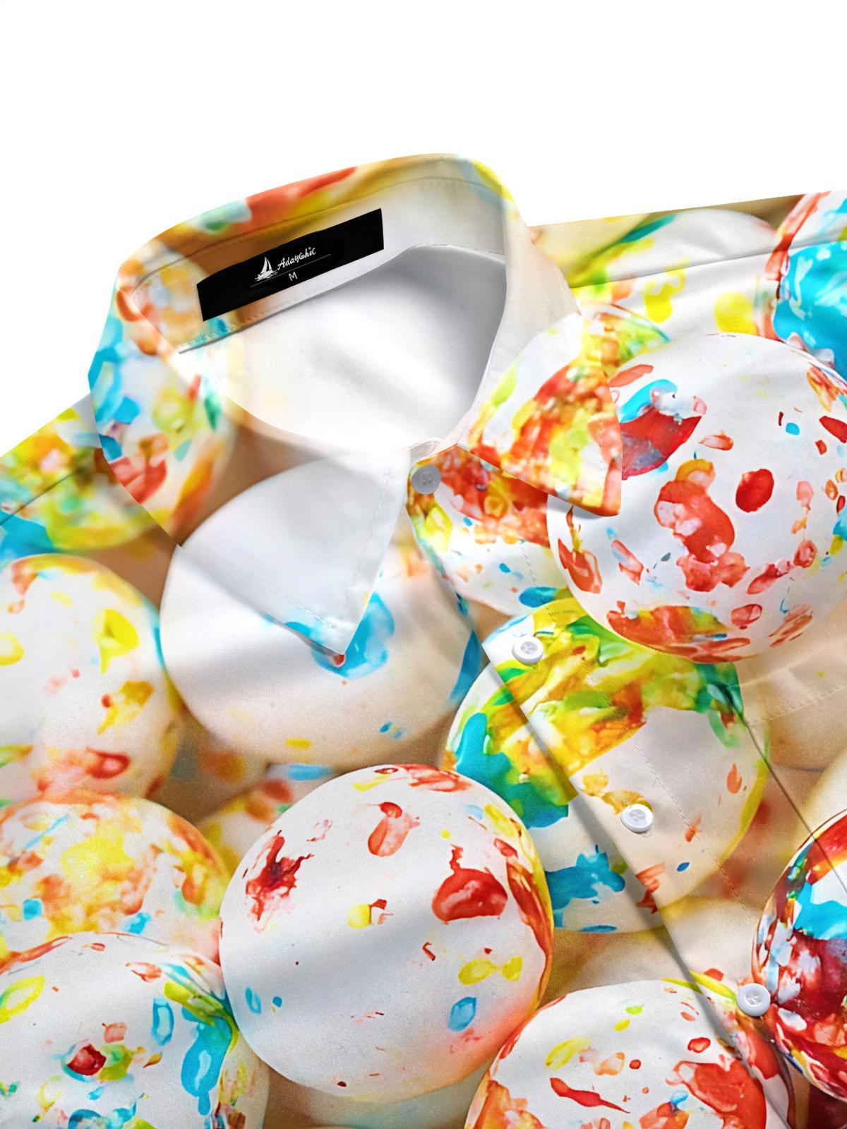 Candy Print Men's Pocket Short Sleeve Shirts