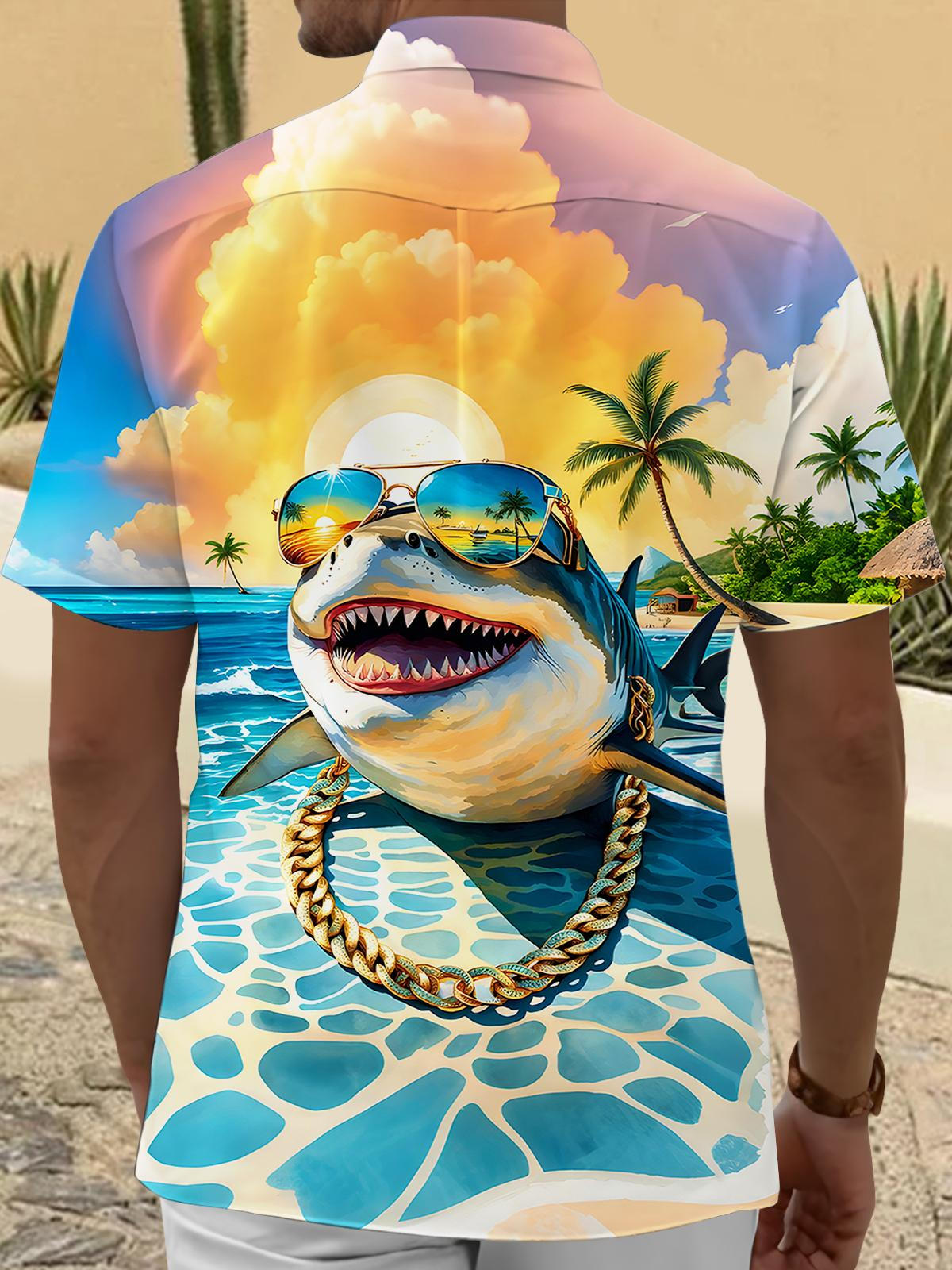 Shark Men's Pocket Short Sleeve Shirts